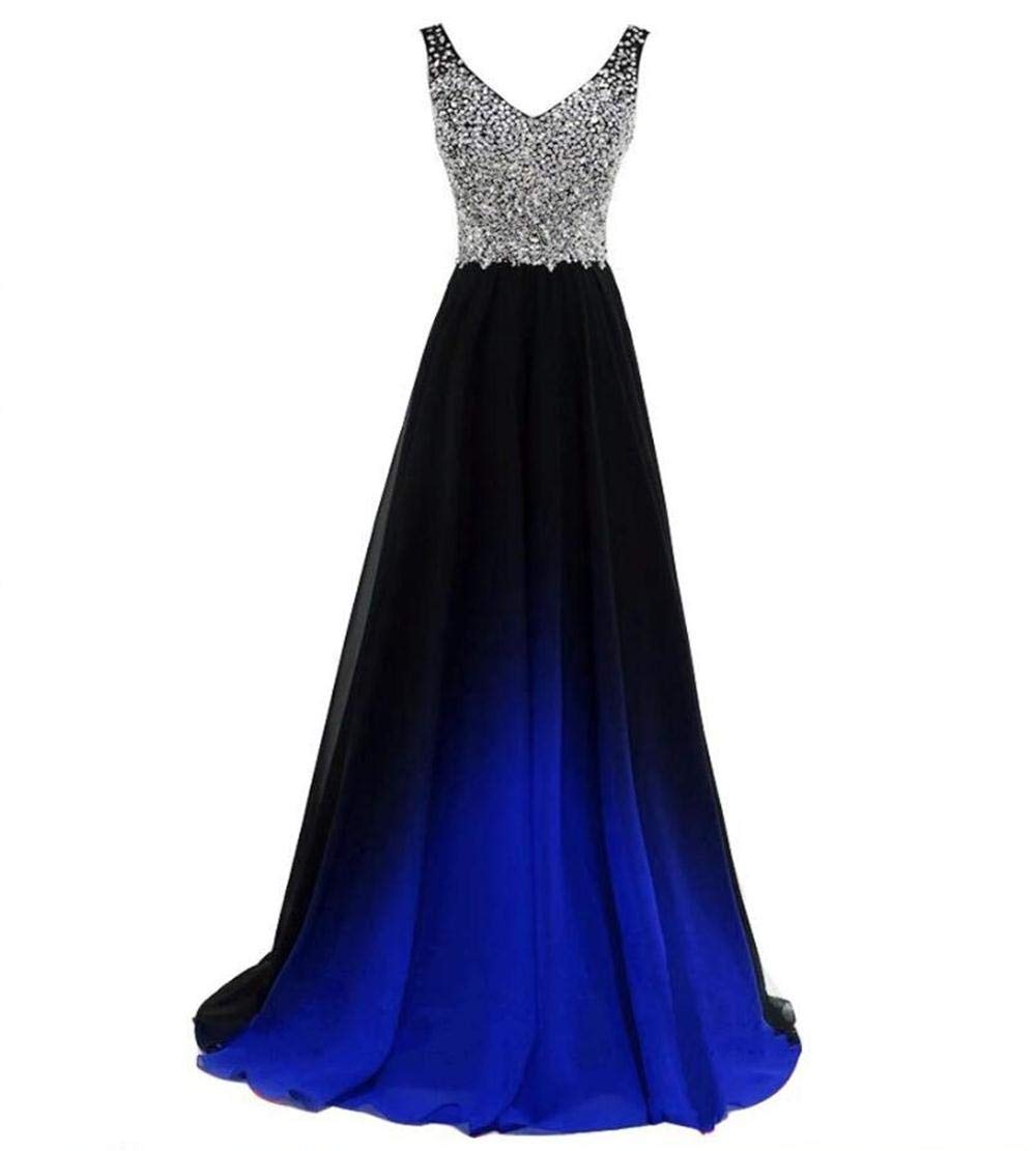 Shadi Bridal Women's Lace Ombre Long Prom Dress - Gradient Evening Party Gown for Formal Events, Weddings & Special Occasions | Elegant A-Line Silhouette with Floral Lace Appliques