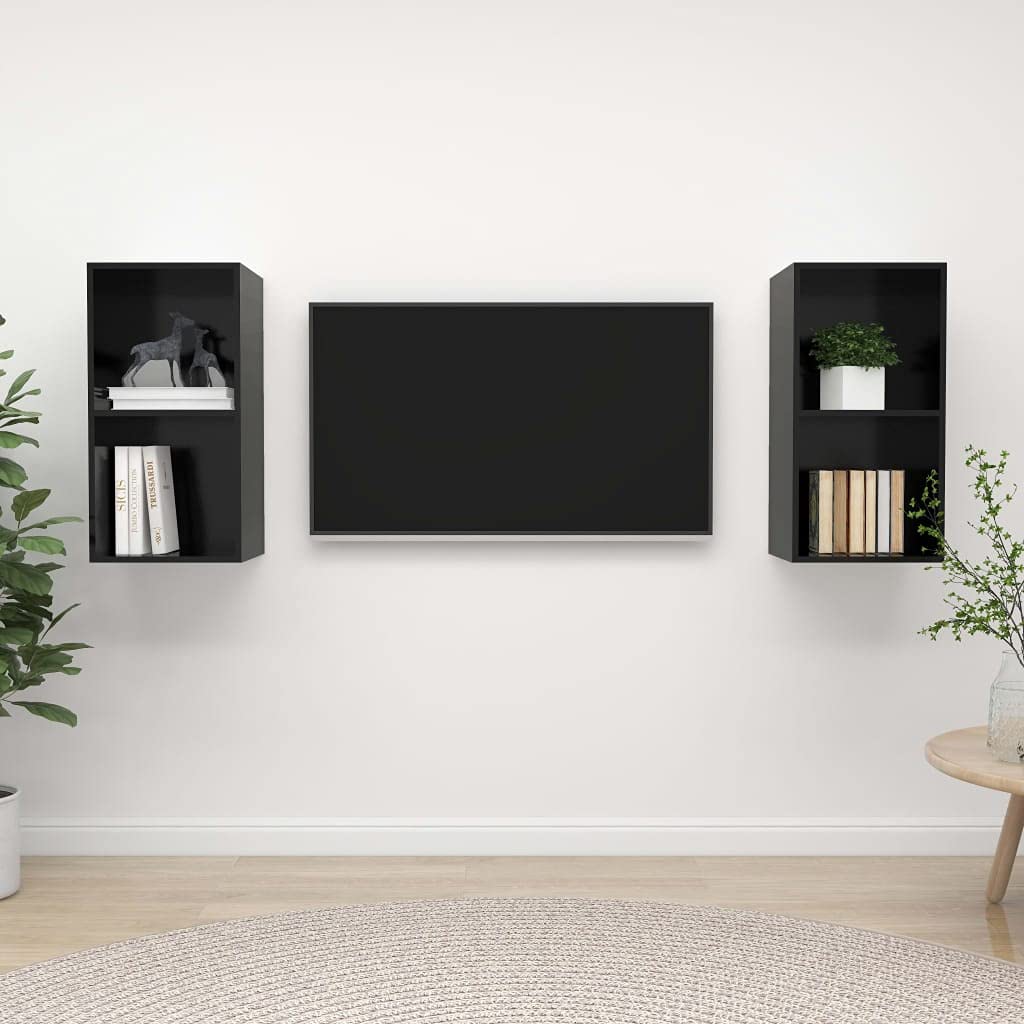 Estink Wall Mounted TV Cabinet - 2-Piece Set for Easy Cleaning | Modern TV Stand for Living Room & Home Entertainment | Perfect for Family Movie Nights & Stylish Home Decor