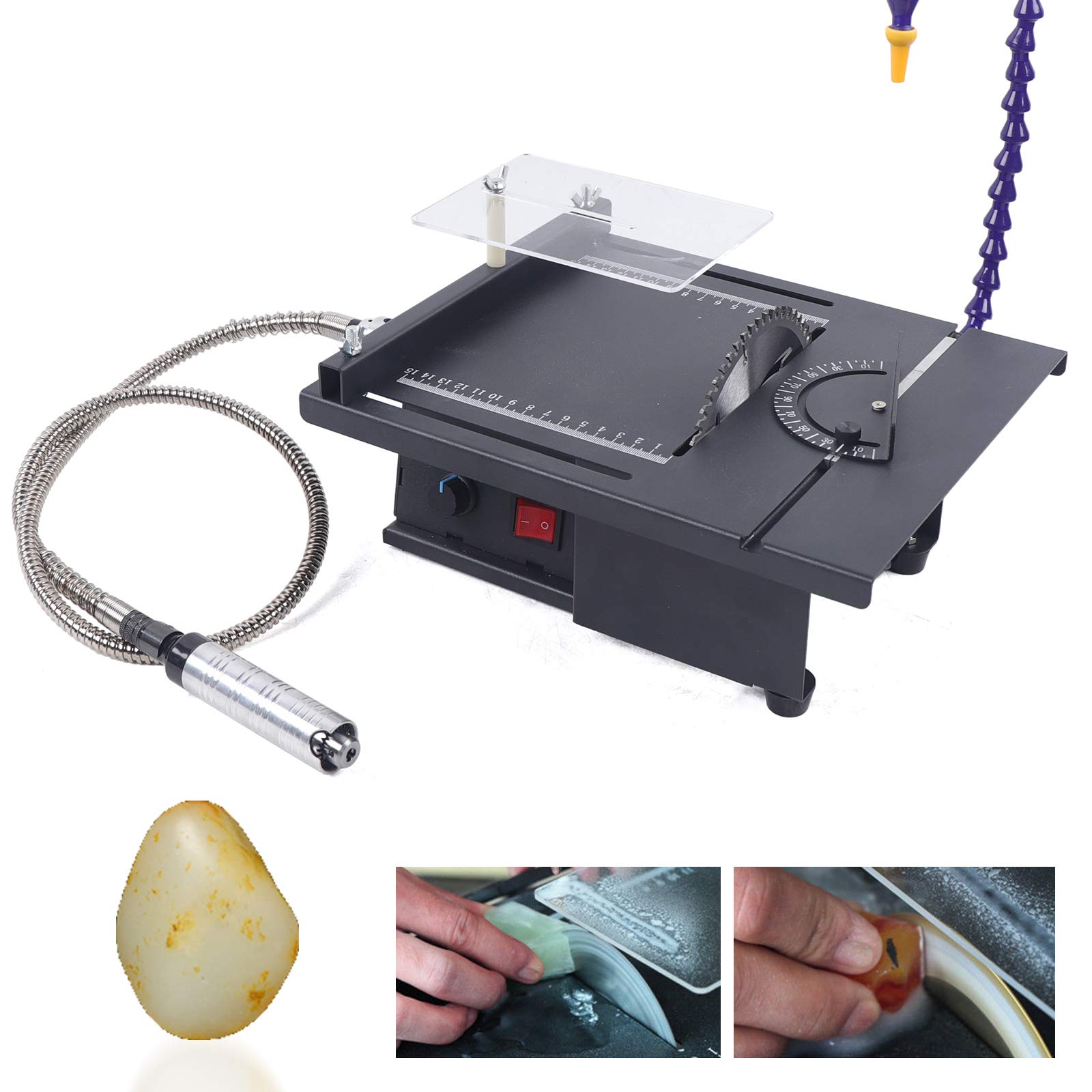 TBVECHI 7-Speed Adjustable Jewelry Polishing Machine for Gemstone, Jade, Cutting, Carving & Milling - 110V Electric Tool - Perfect for Jewelry Making, Lapidary & DIY Craft Projects