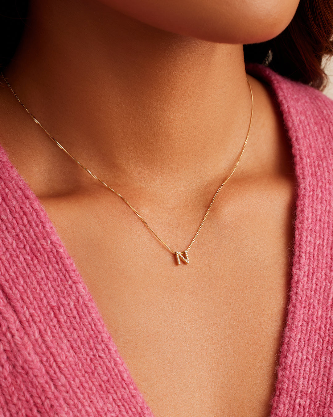 Diamond Alphabet Necklace - Personalized Initial Pendant Jewelry for Women - Perfect Gift for Birthday, Anniversary & Valentine's Day