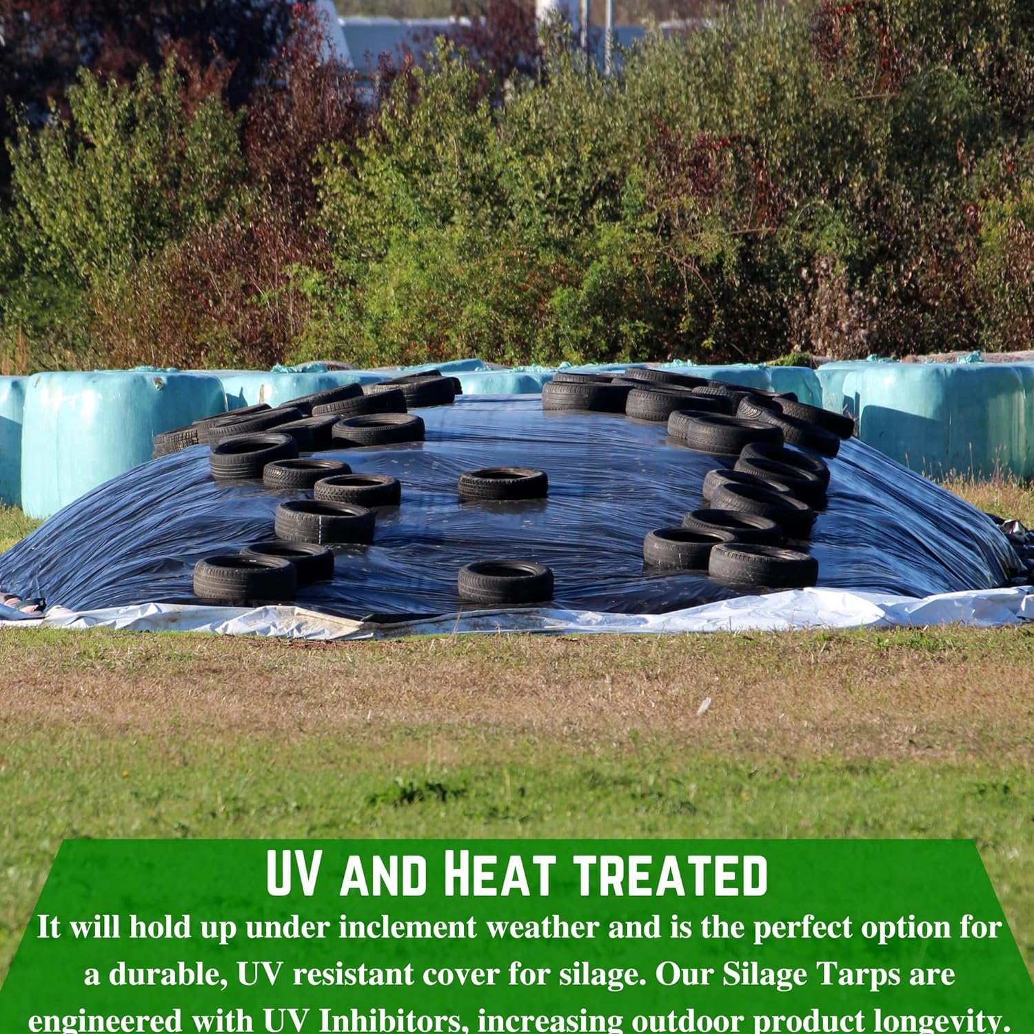 Heavy Duty 8 Mil Black/White Silage Tarp - Farm Plastic Supply Polyethylene Sheeting for Silage Cover, Bunker Cover, Agriculture & Ground Covering (40' x 10') - Ideal for Farming, Livestock Feed Storage & Crop Protection