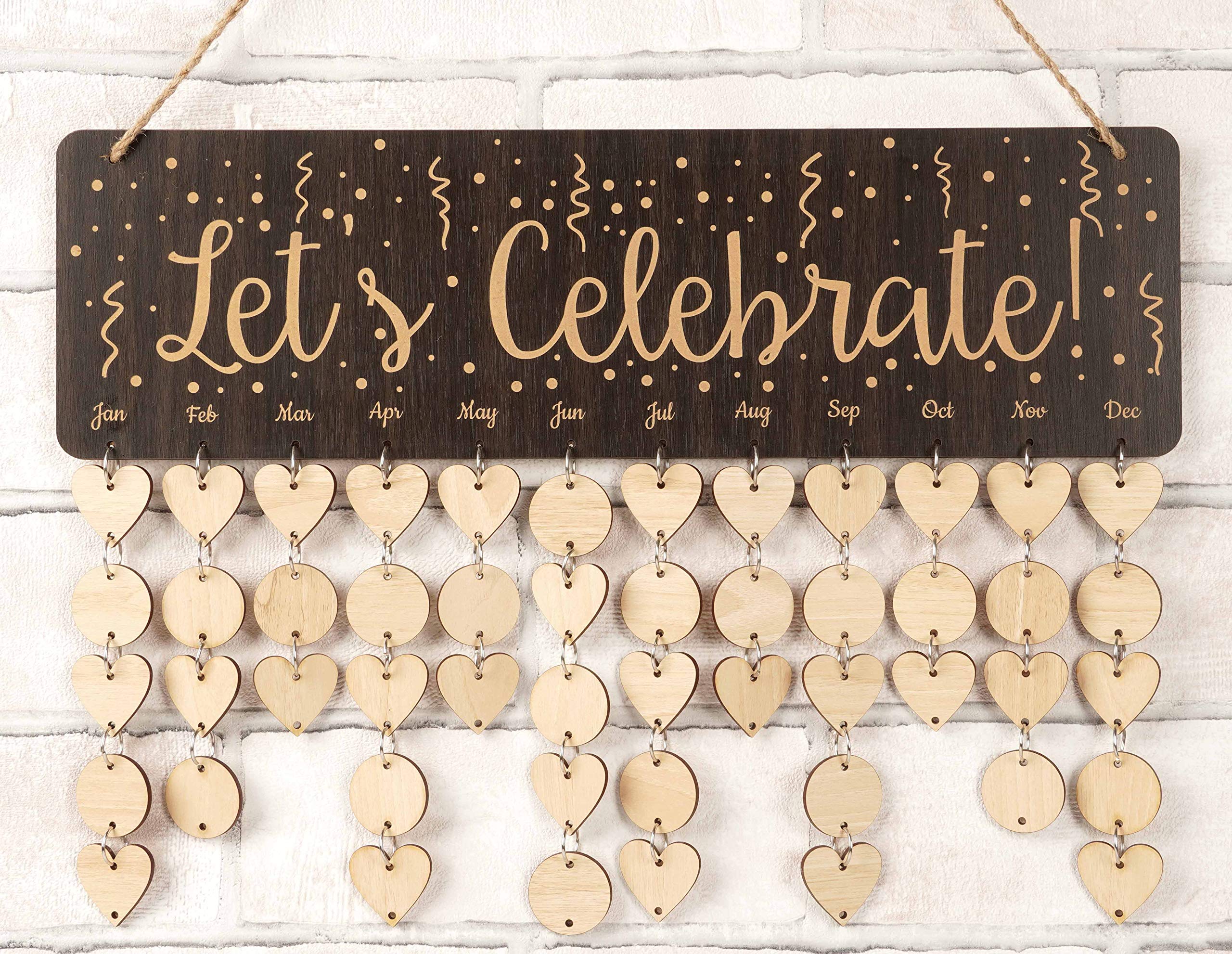 Wooden Birthday Calendar - DIY Hanging Plaque for Farmhouse Decor | Perfect Gift for Grandparents & Family Events