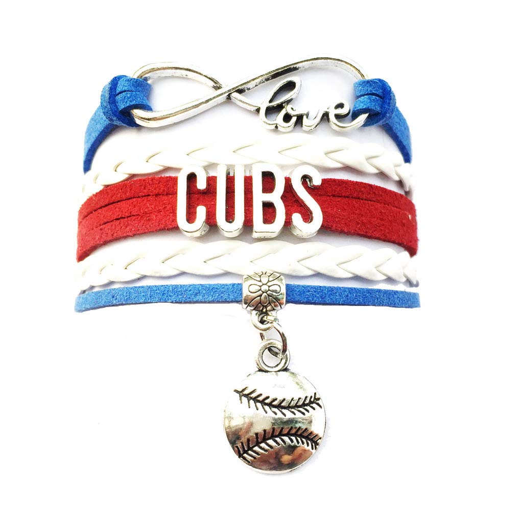 DOLON Infinity Love Cubs Baseball Bracelet - Handmade Adjustable Sports Team Bracelet for Women & Men - Perfect for Baseball Games, Fan Gifts, and Sports Enthusiasts
