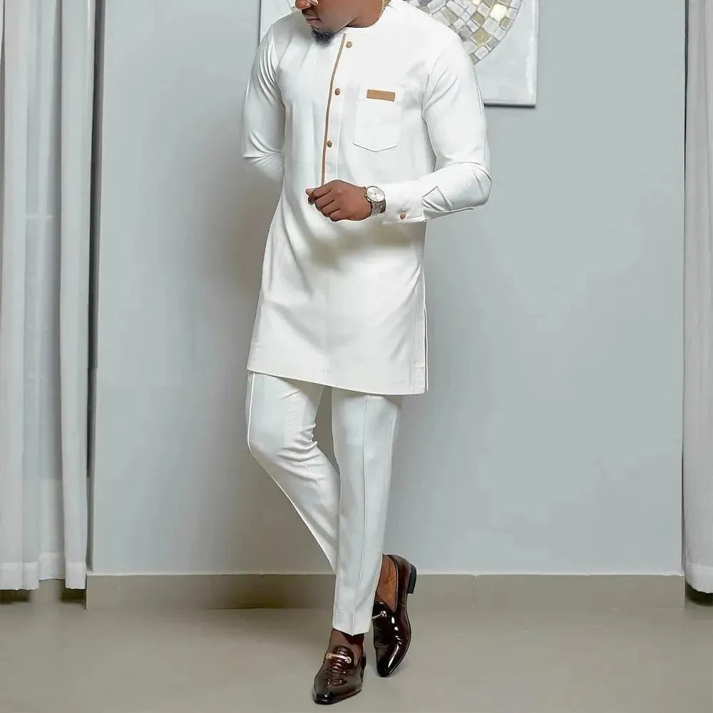 Premium Men's Solid Cotton Pants Outfit Set - Comfortable & Stylish Casual Wear for Work, Travel & Everyday Outings