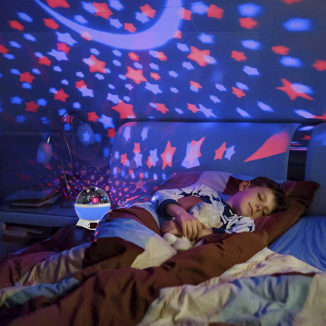 MOKOQI Star Night Light Projector with Timer - Best Birthday Gift for 2-10 Year Old Boys & Girls - Starry Sky Projection Lamp for Kids Room Decor, Nursery Wall Light - Perfect for Bedtime Stories & Relaxation