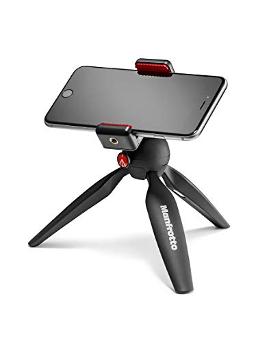 Manfrotto MTPIXI-B PIXI Mini Tripod (Black) - Compact & Lightweight Travel Tripod for Smartphones, Cameras, Vlogging & Photography