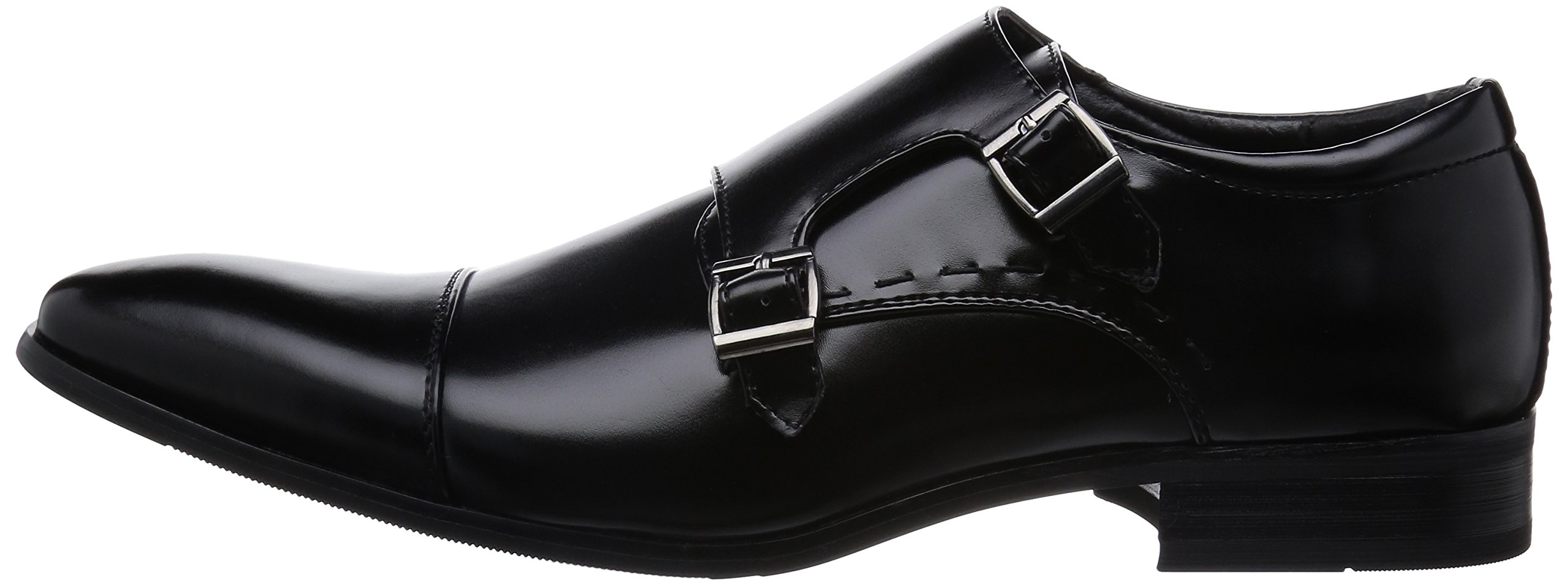 MM/ONE Men's Double Monk Strap Oxford Dress Shoes - Memory Foam Insole, Cap Toe, Black & Dark Brown - Perfect for Business, Formal Events & Office Wear