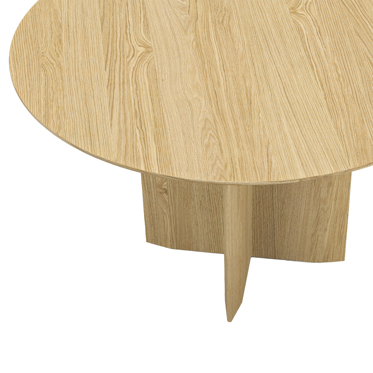 Round Oak Dining Table - Solid Wood Farmhouse Style for Kitchen & Dining Room - Perfect for Family Gatherings & Entertaining Guests