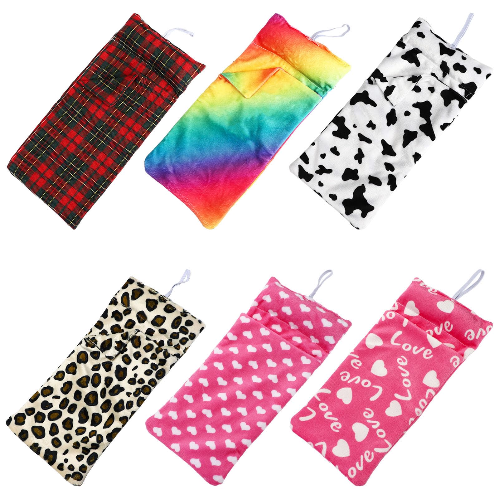 SOTOGO 6-Piece Doll Sleeping Bags Set for 11.5 Inch American Girl & Boy Dolls - Colorful Handmade Doll Bedding Accessories for Pretend Play, Sleepovers & Nursery Decor