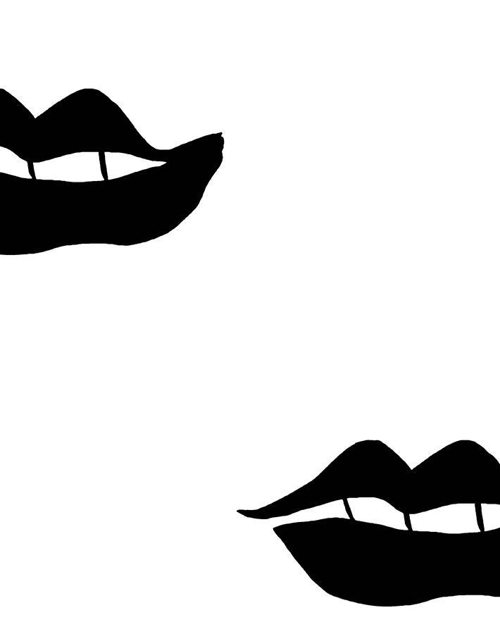 Clare V. Onyx Lips Wallpaper - Premium Peel & Stick Removable Wallpaper for Bedroom, Living Room, and Home Decor