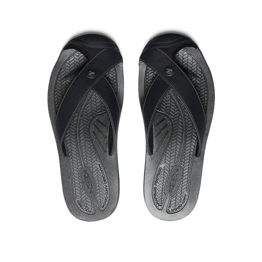 Men's Barbados Flip Flops - Comfortable Beach Sandals for Summer | Black/Steel Grey | Perfect for Pool, Vacation & Casual Wear