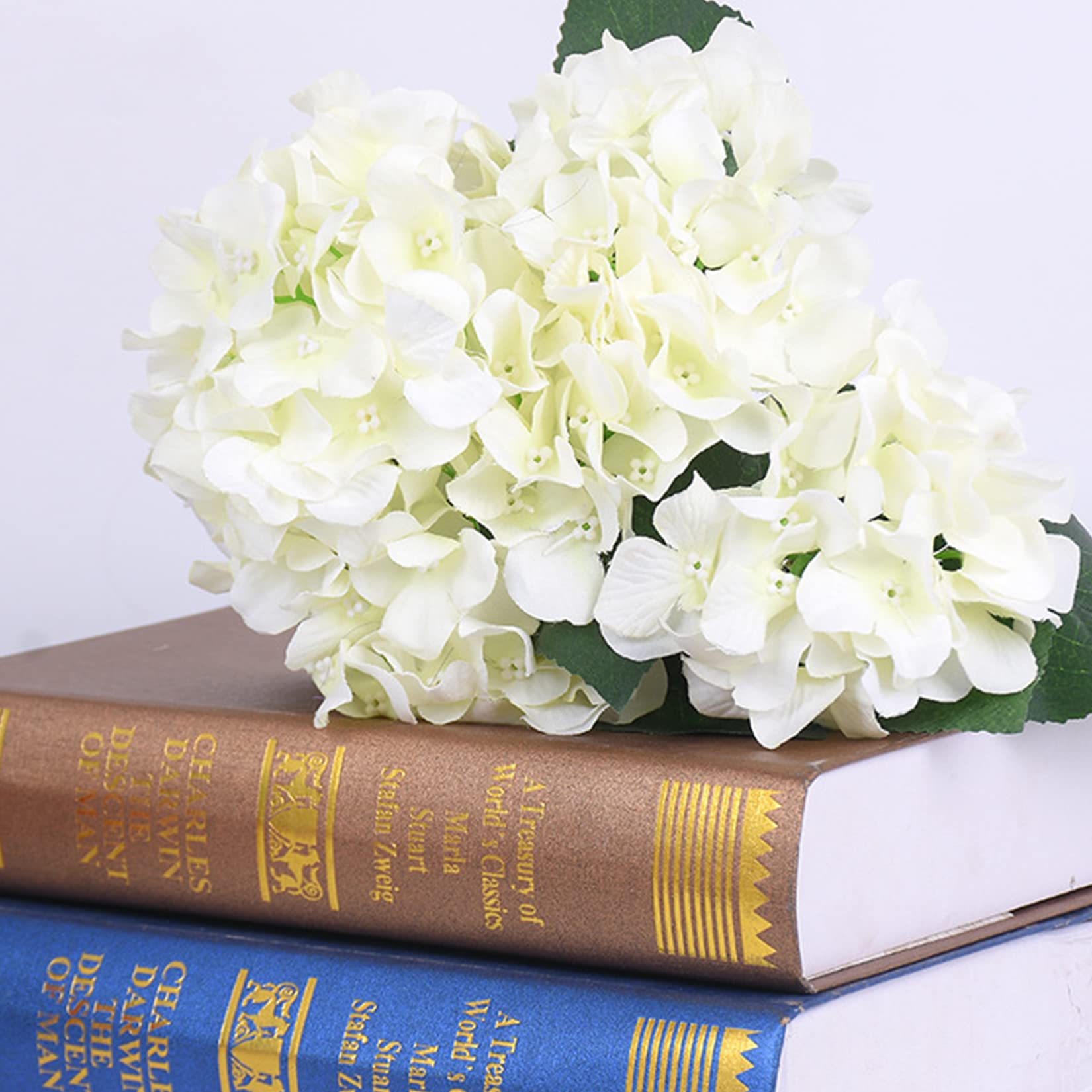 FagusHome 30 Pcs 8 Inch Large Silk Hydrangea Flower Heads with Stems - Realistic Artificial Flowers for Wedding, Home, Office, and Party Decorations
