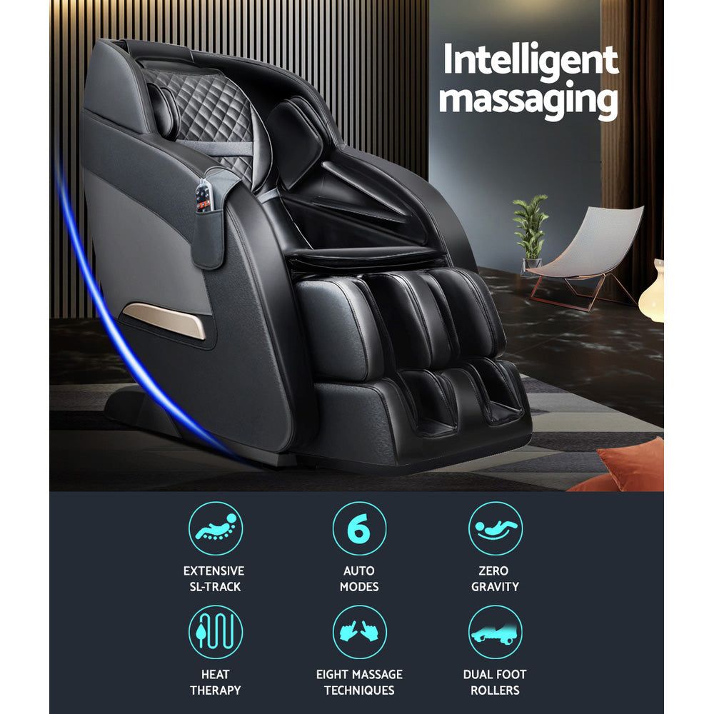 Livemor Electric Massage Chair with Recliner - Full Body Shiatsu Massager for Home & Office, Black (Decima Model) - Perfect for Relaxation, Pain Relief & Stress Relief