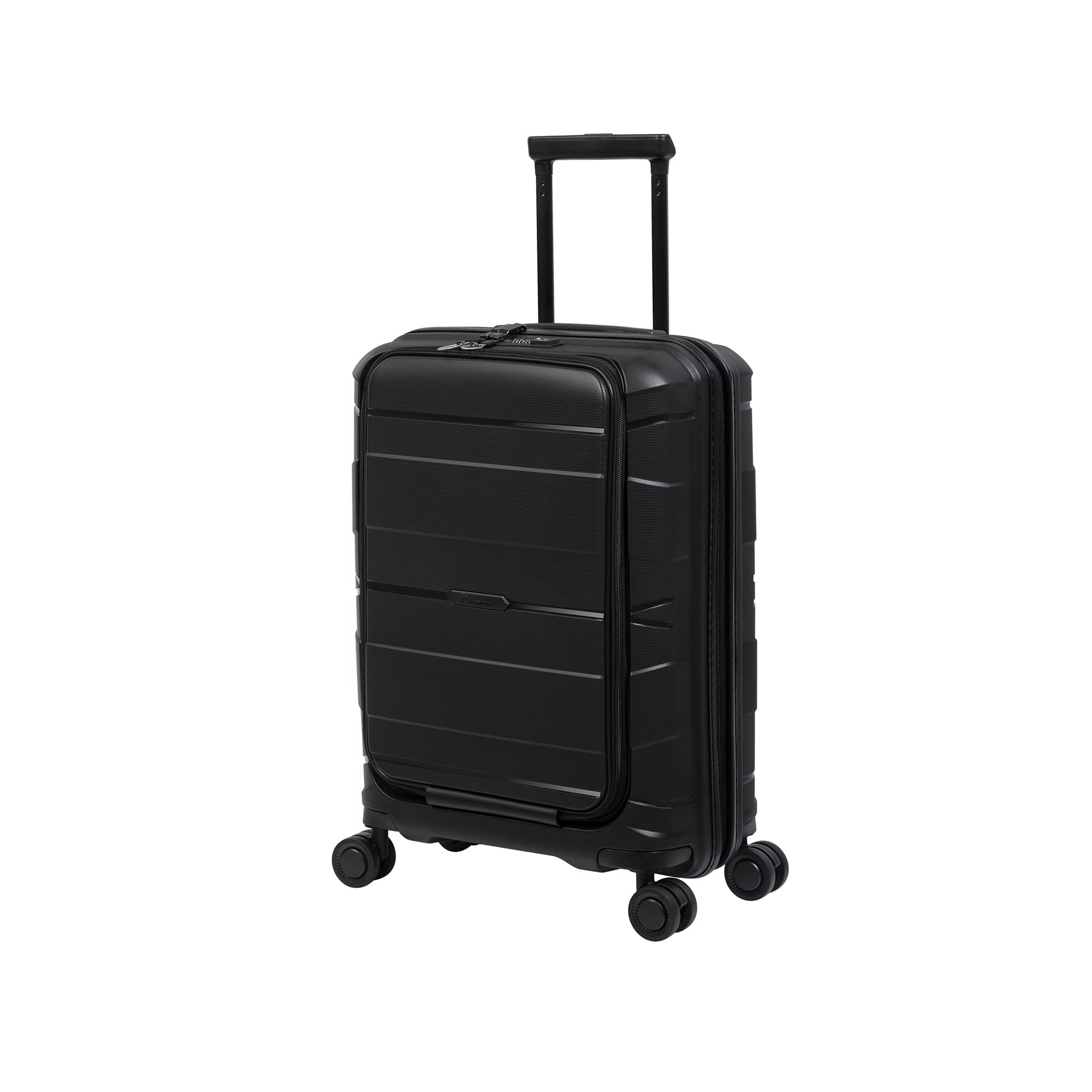it luggage Momentous 21 Inch Hardshell Carry On Luggage with 8 Spinner Wheels - Black | Perfect for Business Travel & Weekend Getaways