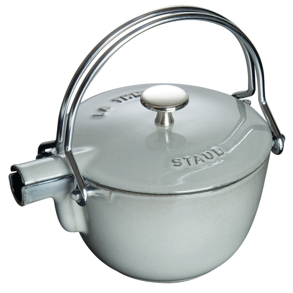 Staub 1-Quart Cast Iron Round Tea Kettle - Graphite Grey, French-Made for Stovetop & Tea Brewing | Perfect for Home Kitchen & Gift Giving