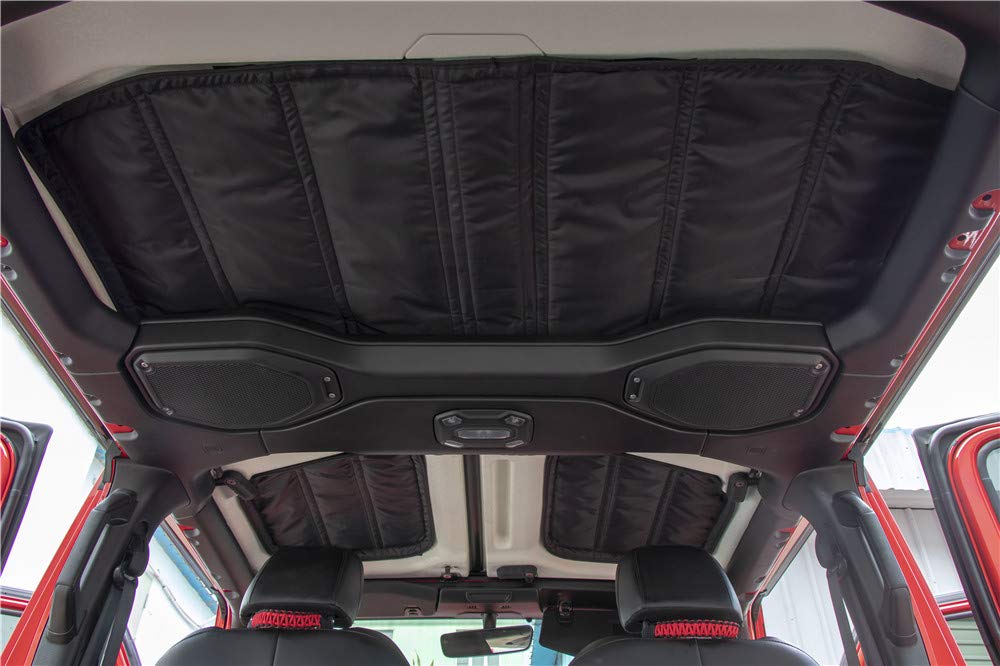 4-Pack Roof Hardtop Sound Deadener & Heat Insulation Kit for Jeep Wrangler JL 4-Door (2018-Present) - Reduce Noise & Improve Temperature Control for Off-Road Adventures