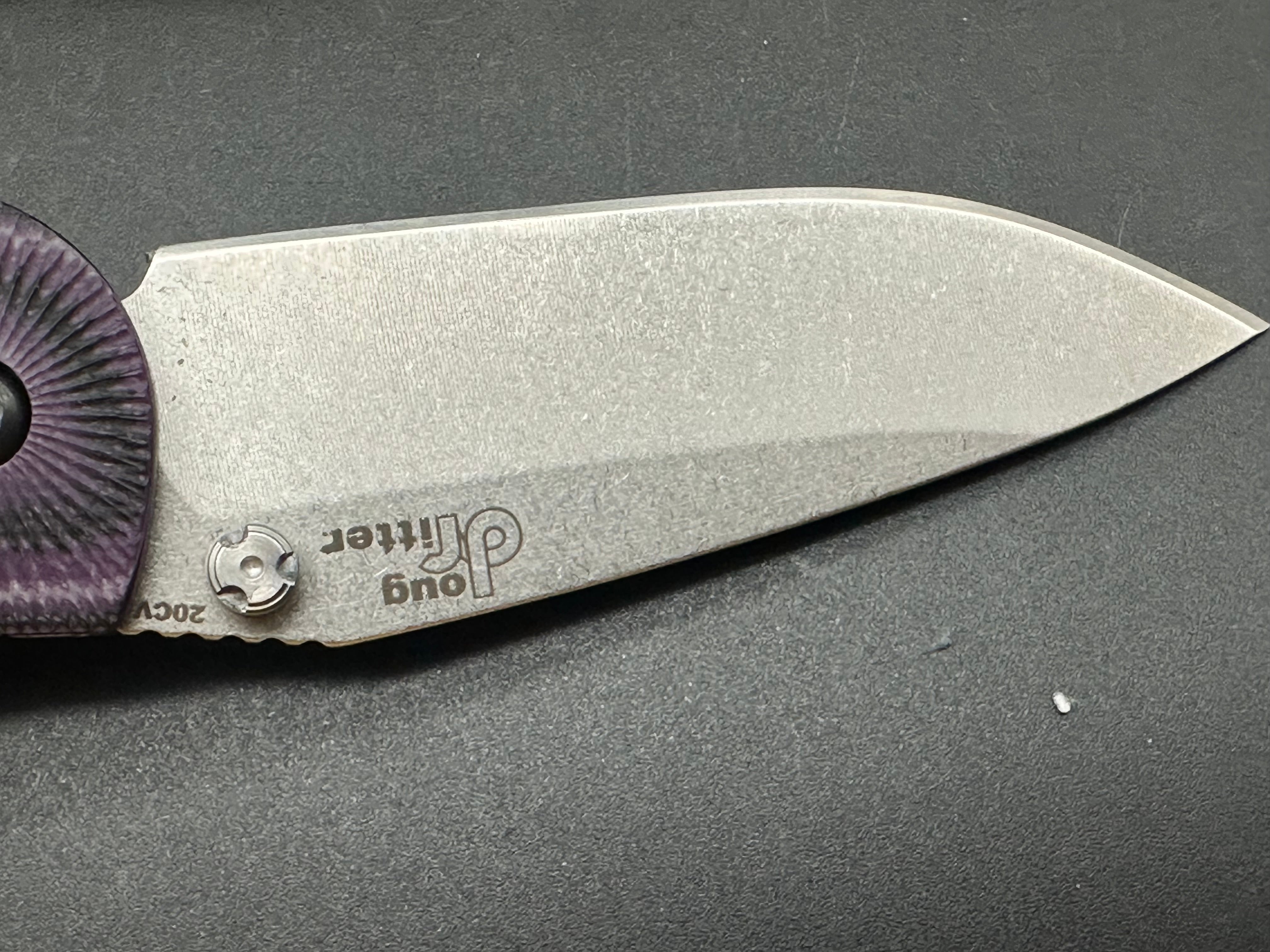Hogue Doug Ritter Mini RSK MK1 G2 Knife - Exclusive Mascus Purple G10 Handle & Stonewashed Blade - Perfect for EDC, Outdoor Adventures, and Tactical Use