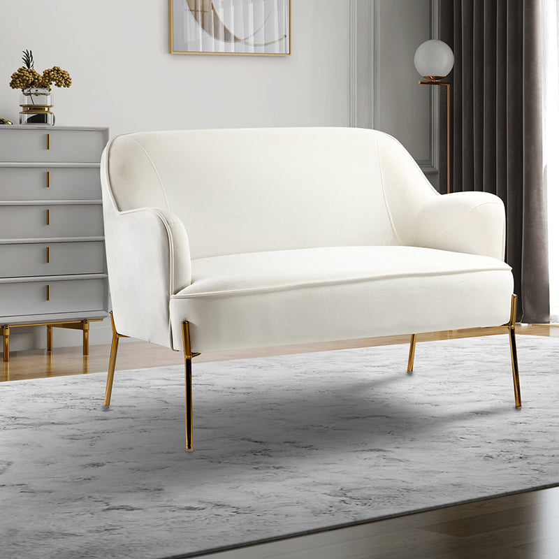 Stylish Africa Contemporary Velvet Loveseat Sofa - Modern Velvet Upholstered 2-Seater Couch for Living Room, Lounge & Home Decor