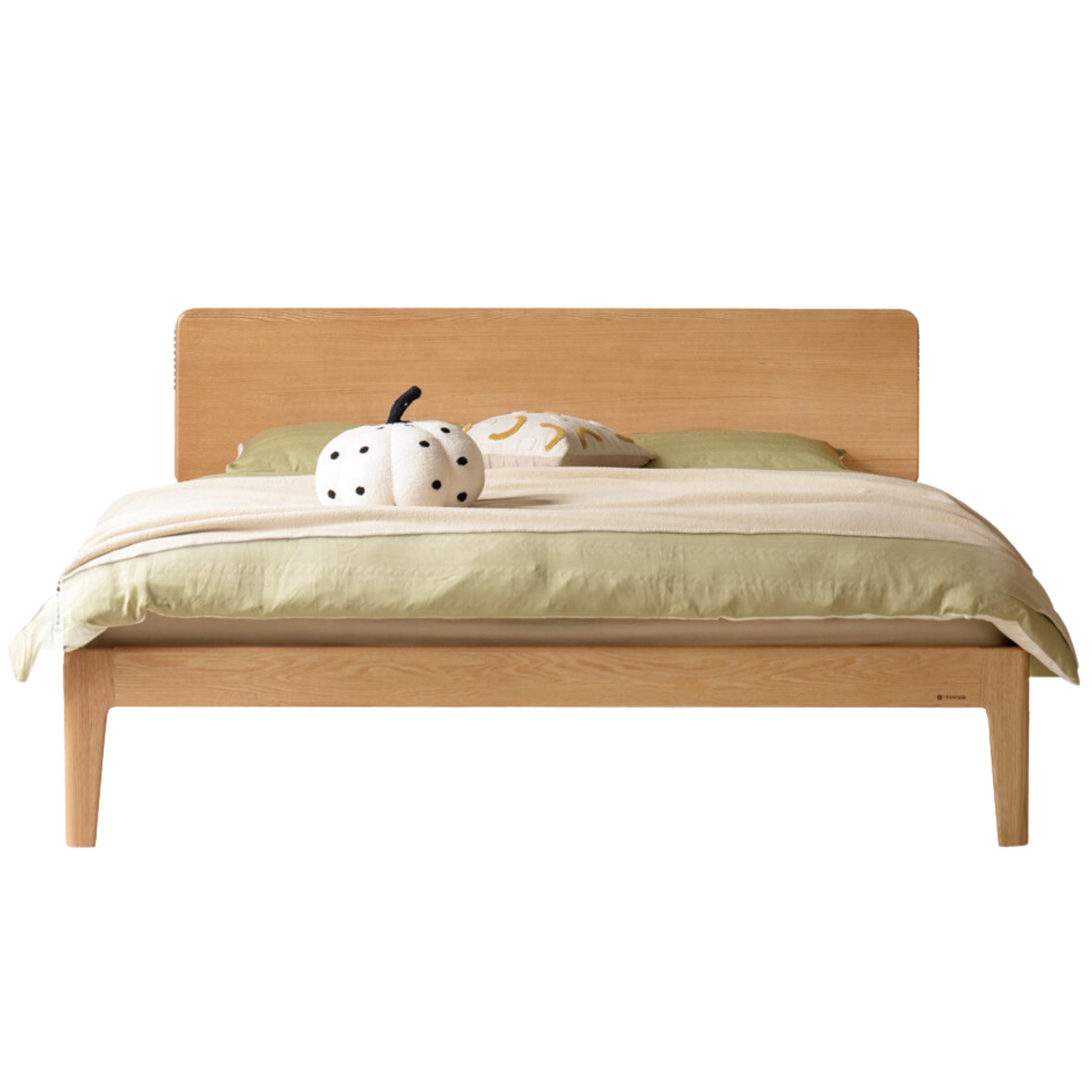Solid Oak Wood High Headboard Bed - Queen Size, Rustic Farmhouse Style for Bedroom Decor - Perfect for Master Bedrooms, Guest Rooms & Cozy Retreats