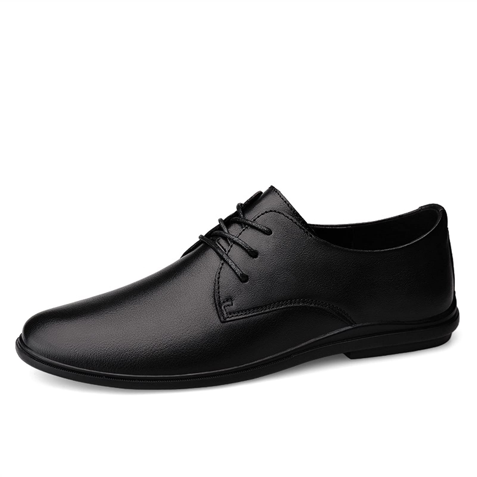 Men's Leather Dress Shoes - Oxford Lace Up Derby Shoes for Men, Round Toe, Non-Slip Sole, Formal & Business Wear - Perfect for Office, Wedding & Prom