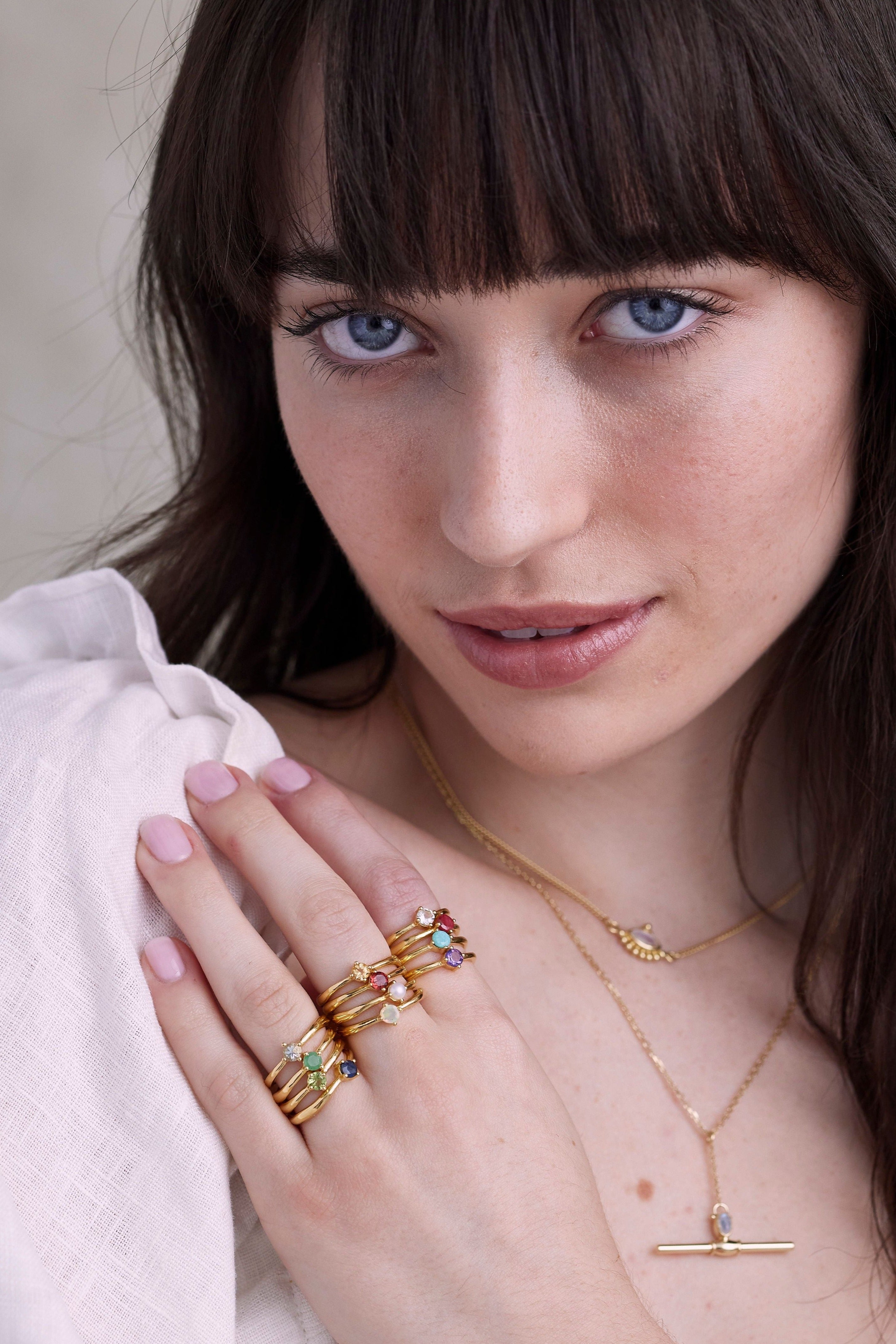 April Birthstone Ring - Genuine Topaz Gold Jewelry for Women, Perfect Gift for April Birthdays, Anniversaries & Special Occasions