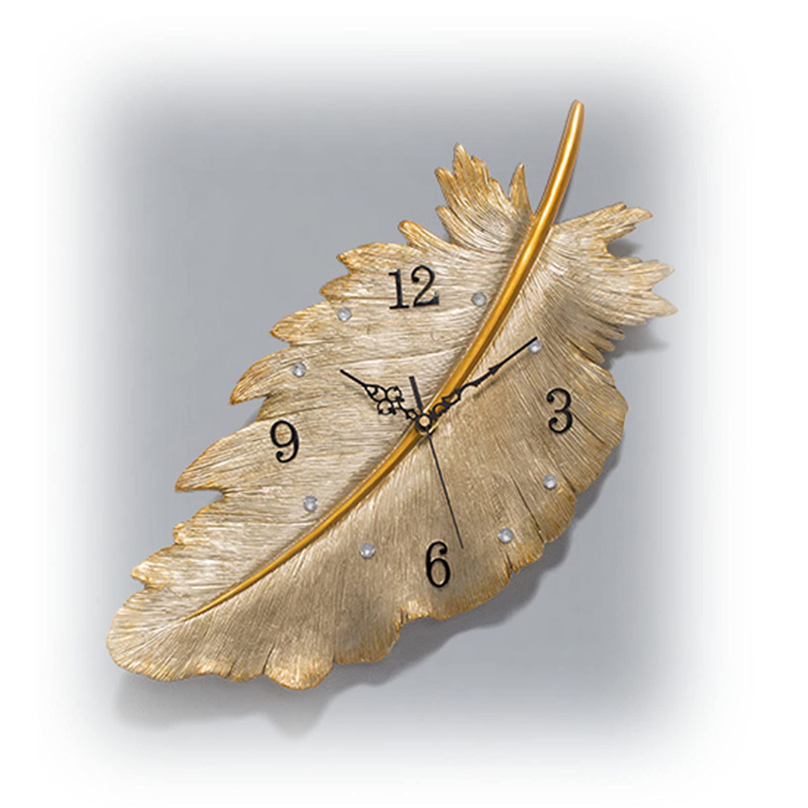 H.yna 20 Inch Decorative Feather Wall Clock - Silent Non-Ticking, Modern Farmhouse Style for Bedroom, Living Room, Kitchen & Outdoor Garden - Perfect Home Office Decor & Unique Housewarming Gift