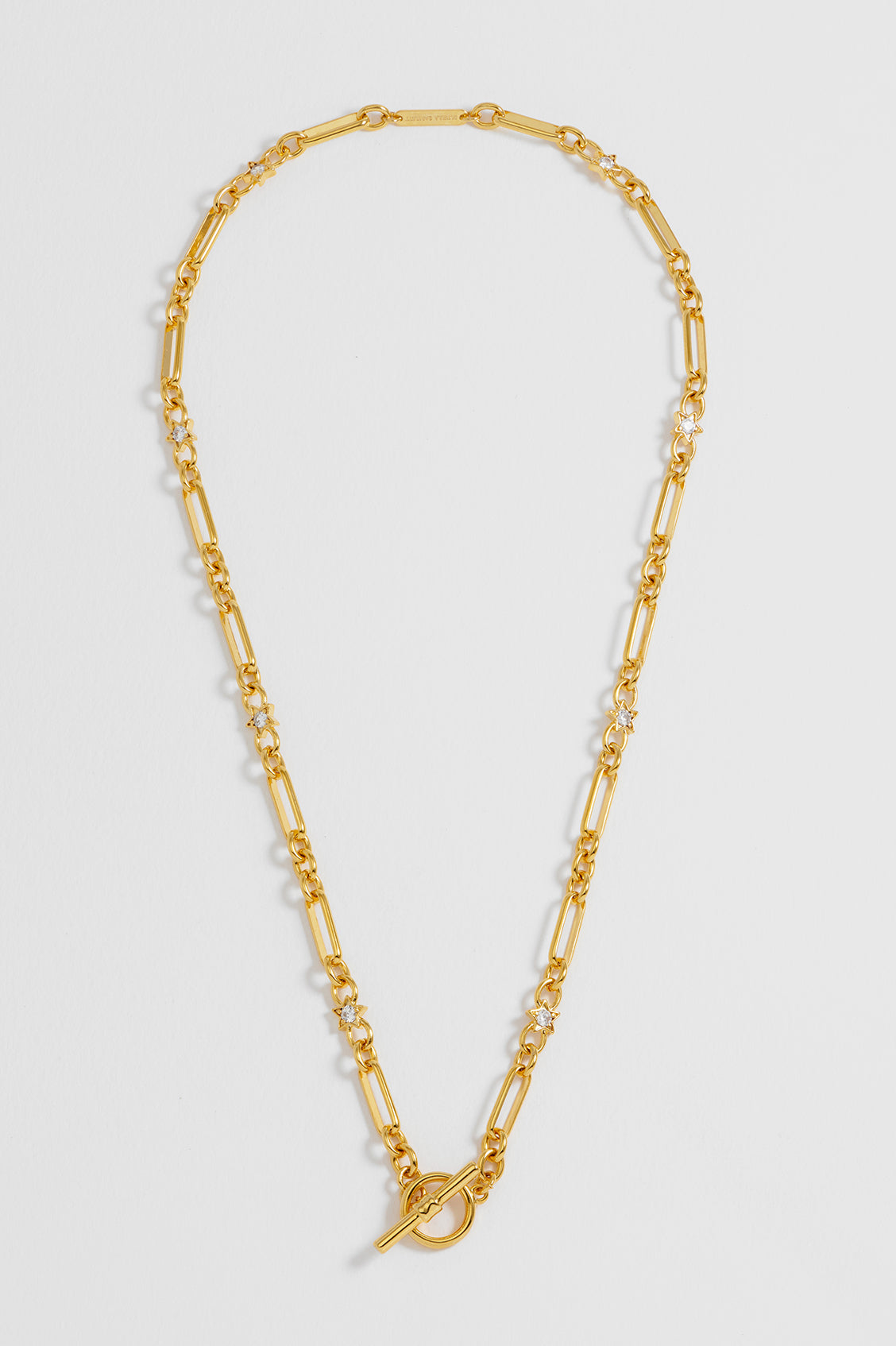 Star Paperclip Link T Bar Necklace - Elegant Minimalist Gold Plated Chain for Women | Perfect for Office, Date Night & Everyday Wear