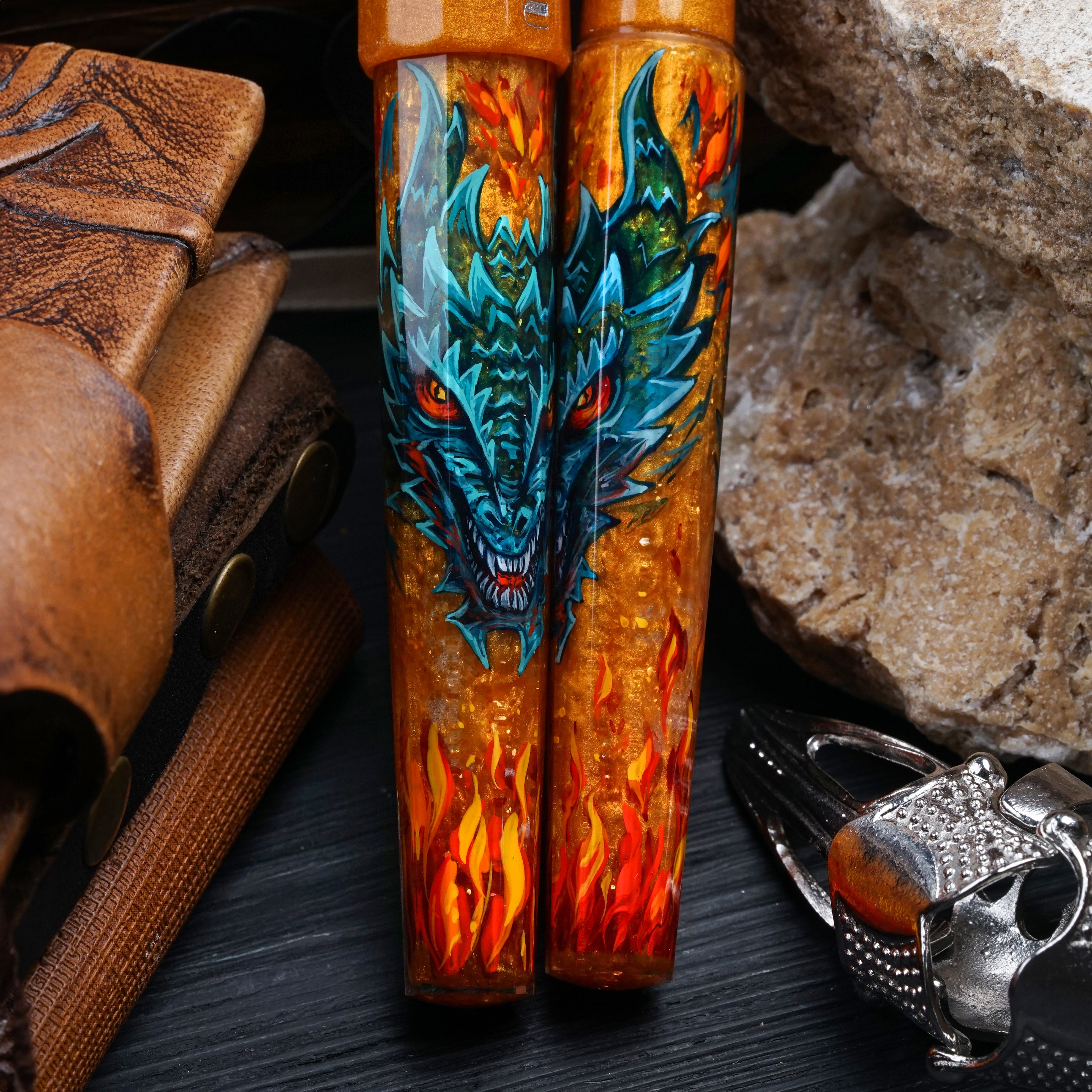 Benu Euphoria Handpainted Dragon Fountain Pen - Premium Glass Nib Calligraphy Pen for Writing, Collecting & Gift Giving - Perfect for Journaling, Letter Writing & Special Occasions