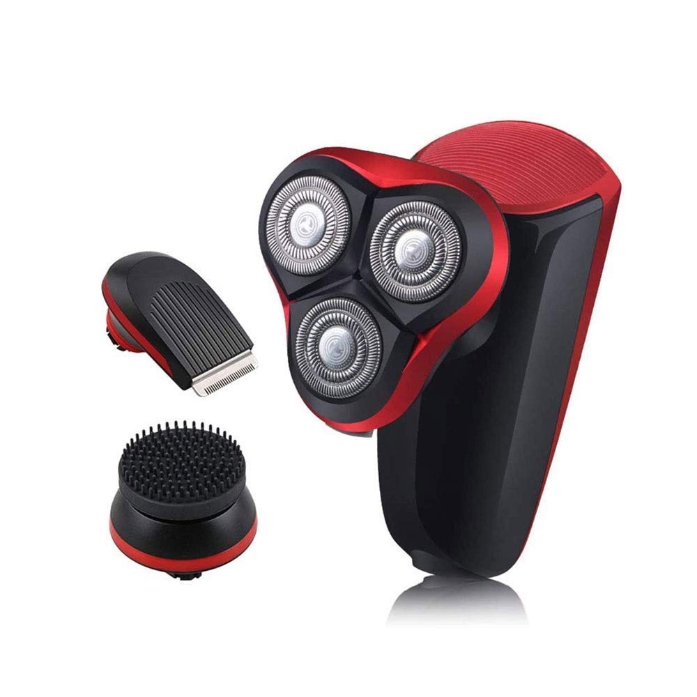 USB Rechargeable 3-in-1 Electric Shaver for Men - Wet/Dry Waterproof Rotary Shaver with Facial Cleaning Brush, Cordless Men's Grooming Kit for Travel & Daily Use