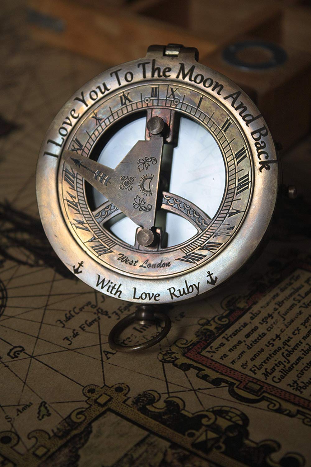 Personalized Engraved Sundial Compass - Unique Gift for Dad, Christmas, New Year, Graduation, Anniversary | Perfect for Outdoor Adventures, Hiking, Camping & Travel Gifts