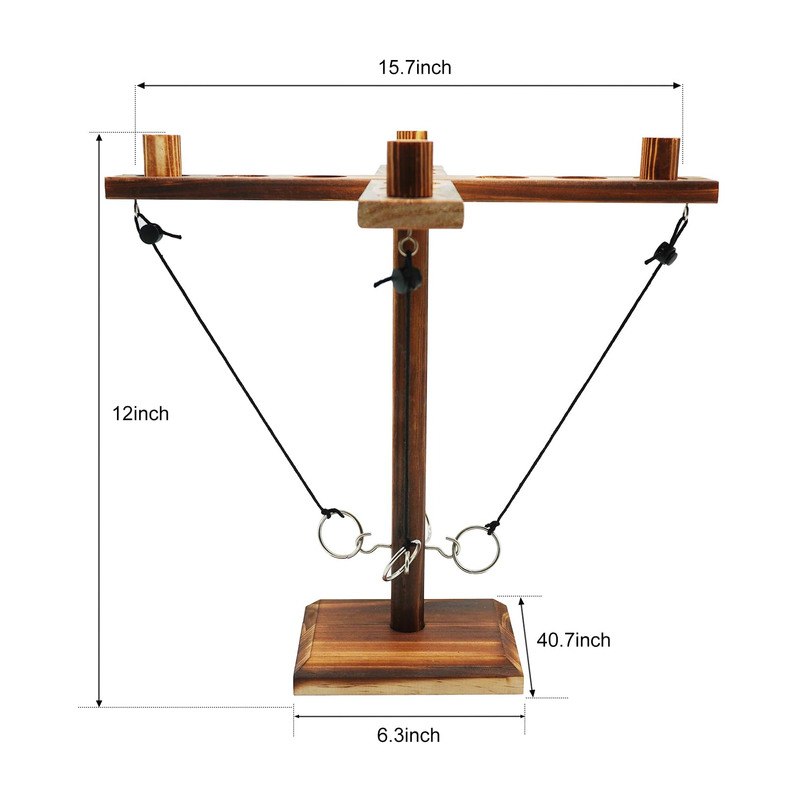 Premium Hook and Ring Toss Game Set for Adults - Large Outdoor & Indoor Ring Toss Game with String - Fun Tabletop Party Games for Bars, Family Gatherings, Backyard BBQs, and Game Nights