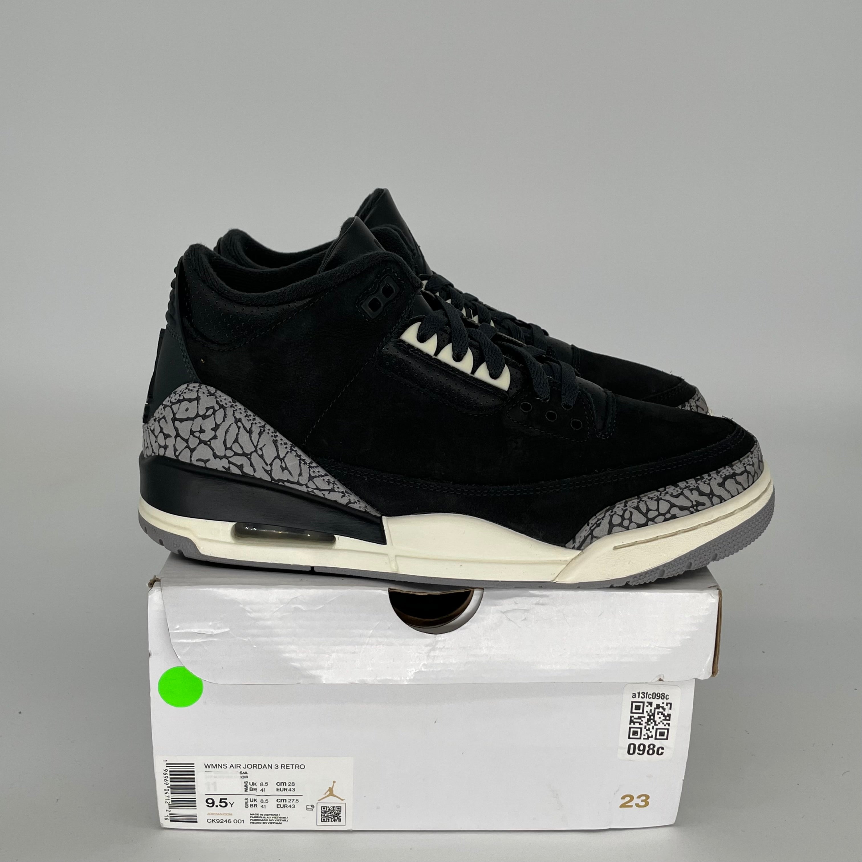 Original Air Jordan 3 Retro 'Off Noir' Women's Size 9.5/11W - Style CK9246-001 | Basketball Shoes for Women | Perfect for Streetwear & Court Performance