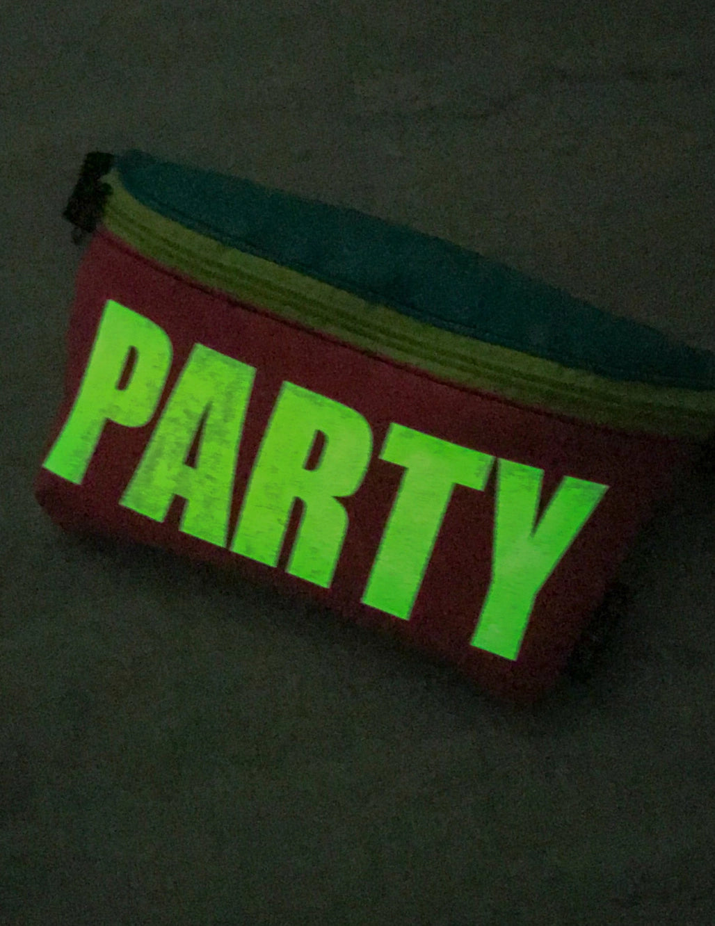 Ultra Slim Fanny Pack for Parties - Glow in the Dark Waist Bag for Raves, Concerts & Night Events - Hands-Free Crossbody Pouch for Women & Men