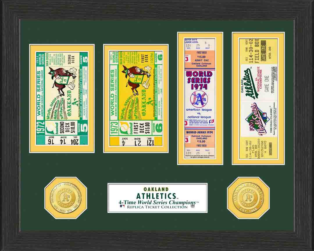 Oakland Athletics World Series Tickets - Authentic Collectible Memorabilia for Baseball Fans - Perfect for Framing, Gifts, and Sports Memorabilia Displays