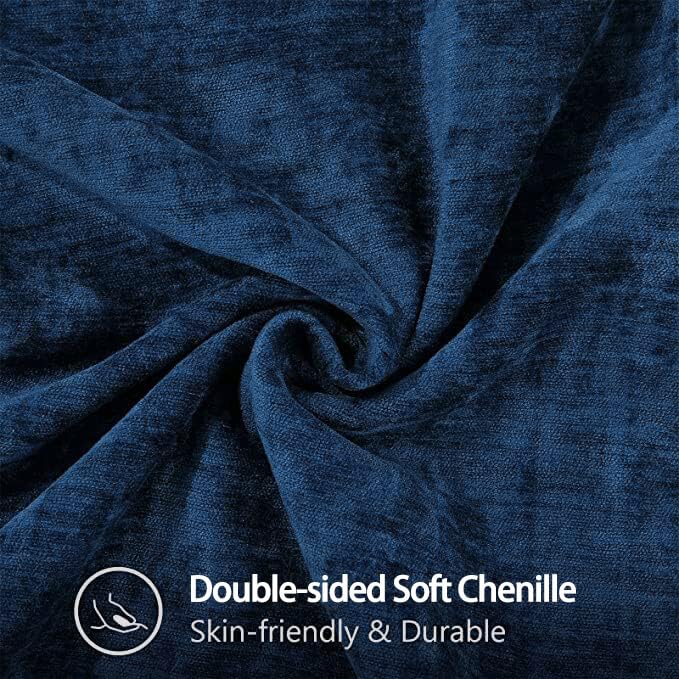 Chenille Soft Throw Pillow Covers 16x16 Set of 2 - Farmhouse Velvet Decorative Couch Pillows with Stitched Edge for Sofa, Bed & Home Decor | Cozy Living Room, Bedroom & Dorm Essentials | Poseidon Design