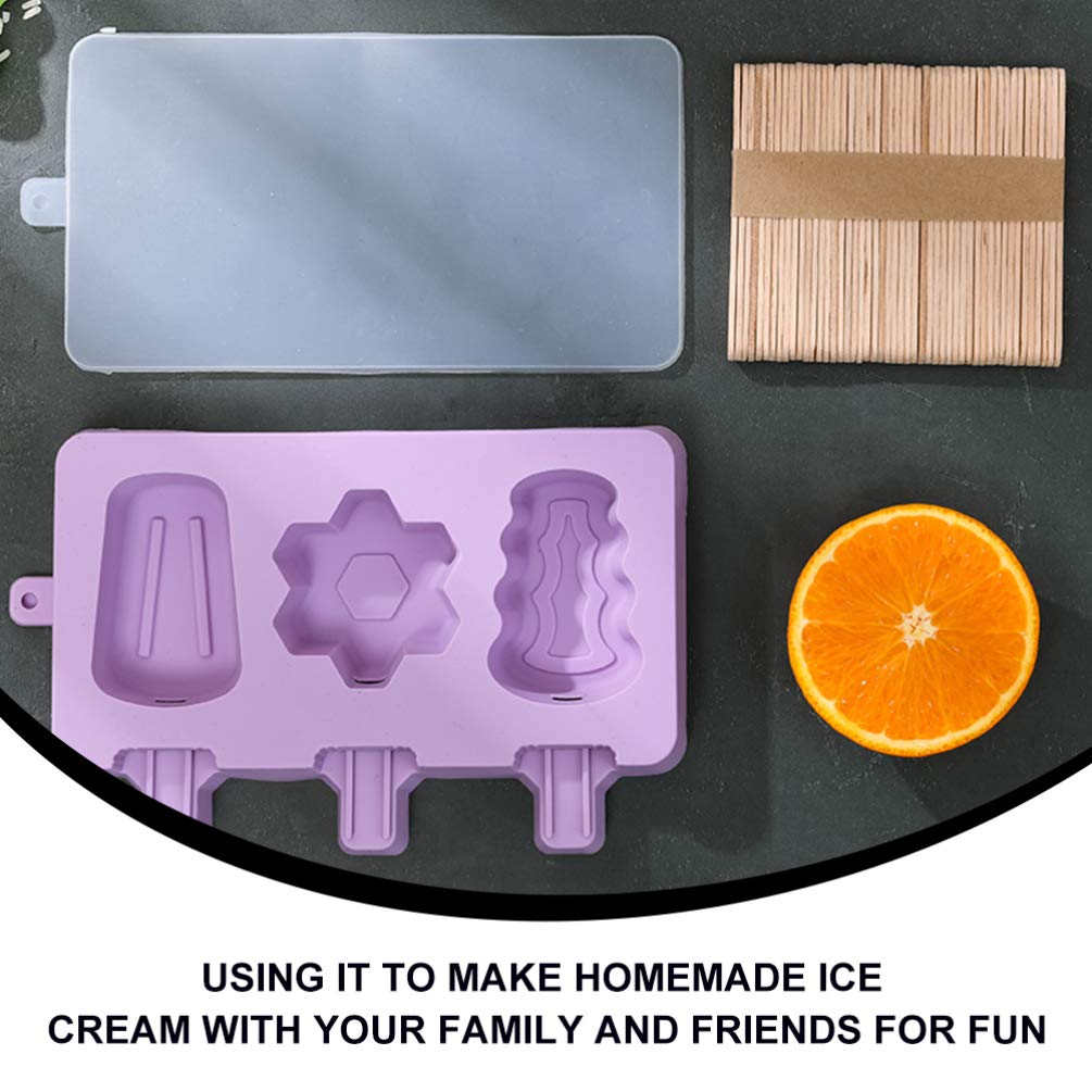 2-Pack DIY Silicone Ice Cream Molds - Reusable Popsicle Makers for Kids, Homemade Ice Lolly & Frozen Treats - BPA-Free, Easy to Use & Clean - Perfect for Summer Parties, Snacks & Family Fun