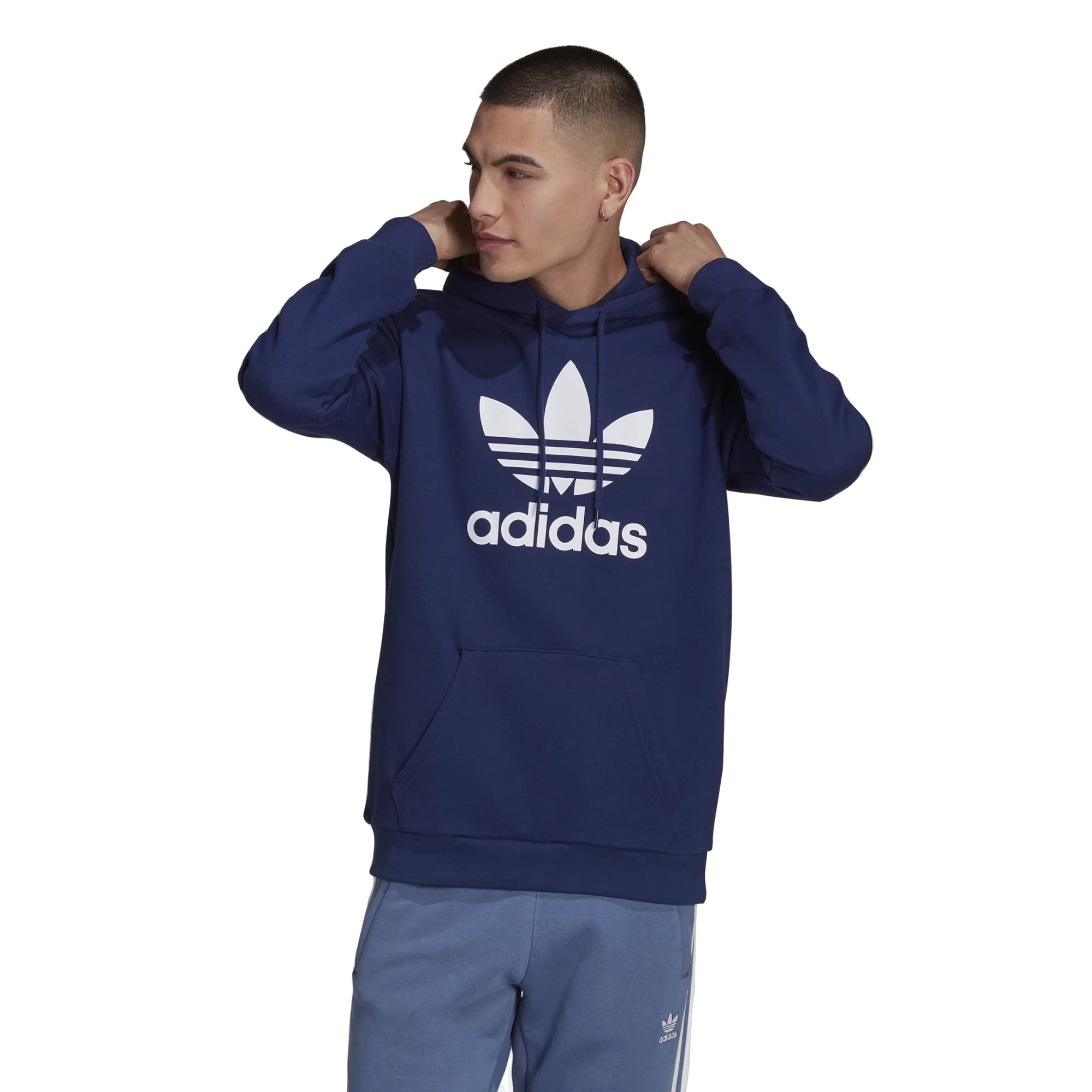 Adidas Originals Men's Adicolor Essentials Trefoil Hoodie - Comfortable Cotton Pullover for Casual Wear, Street Style & Gym
