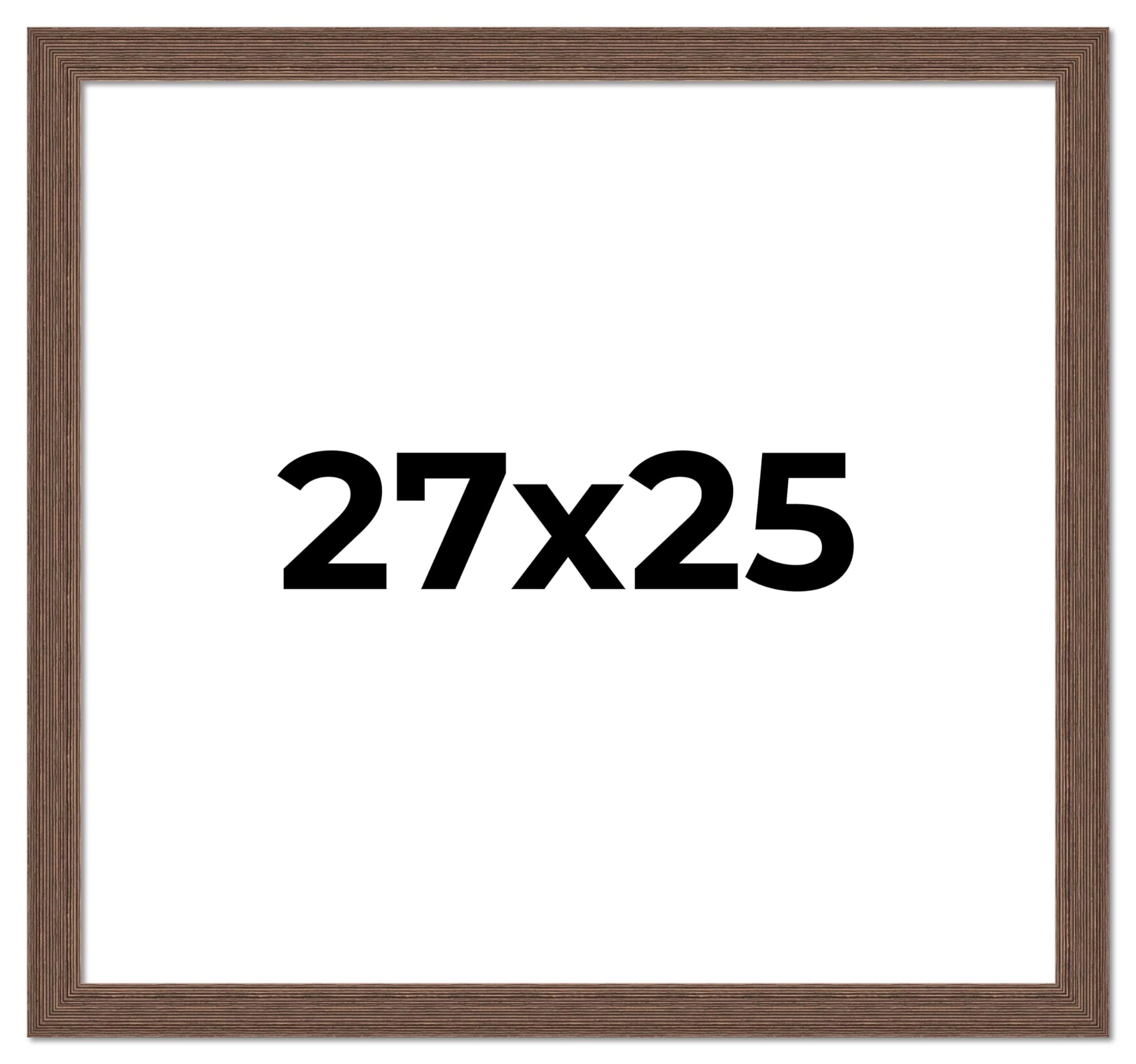 27x25 Brown Distressed Barnwood Picture Frame - Rustic Farmhouse Photo Frame with UV Acrylic Shatter Guard & Acid-Free Backing | Perfect for Wall Decor, Wedding Photos, and Home Office Display