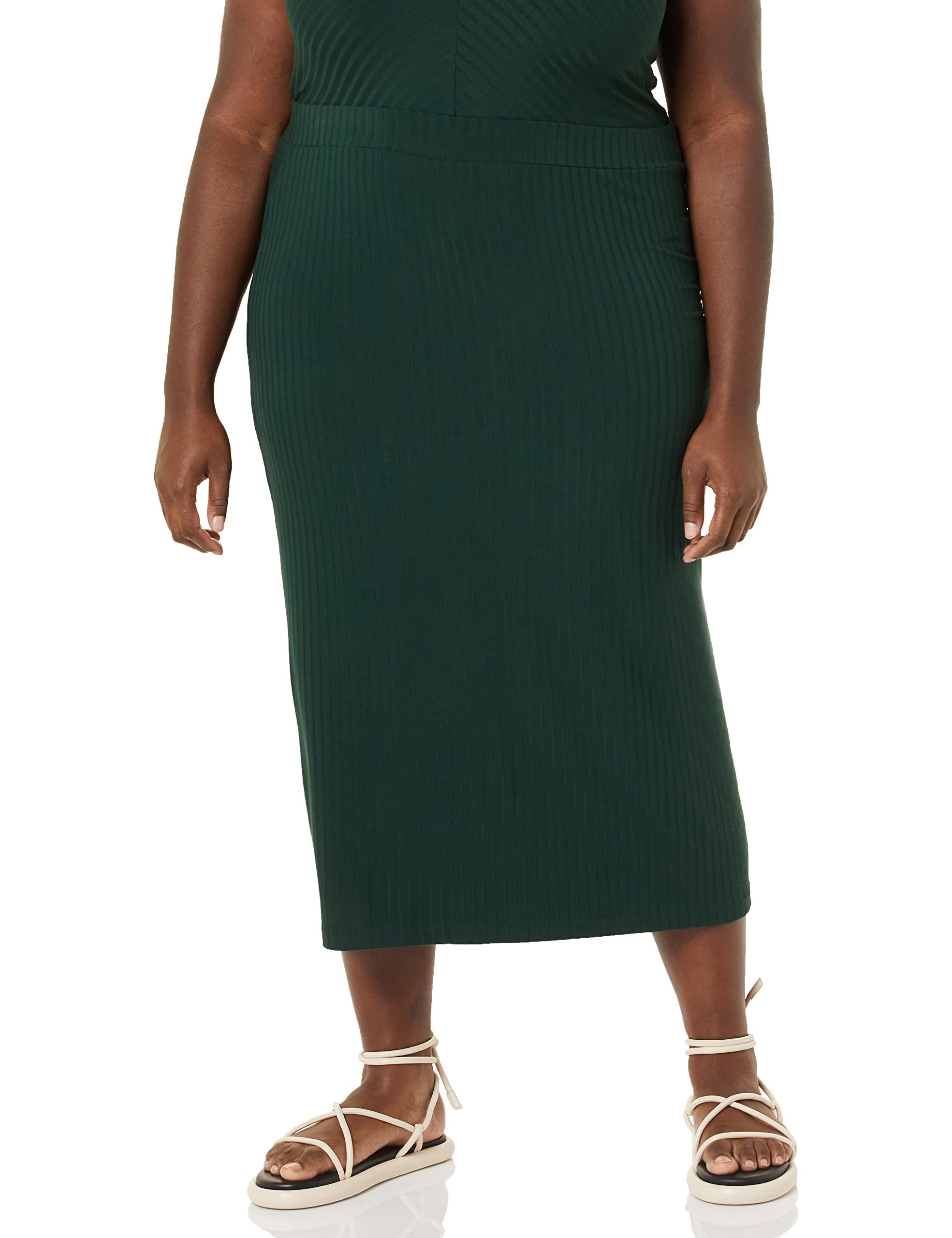 Women's Ribbed Pencil Skirt - Office & Casual Wear