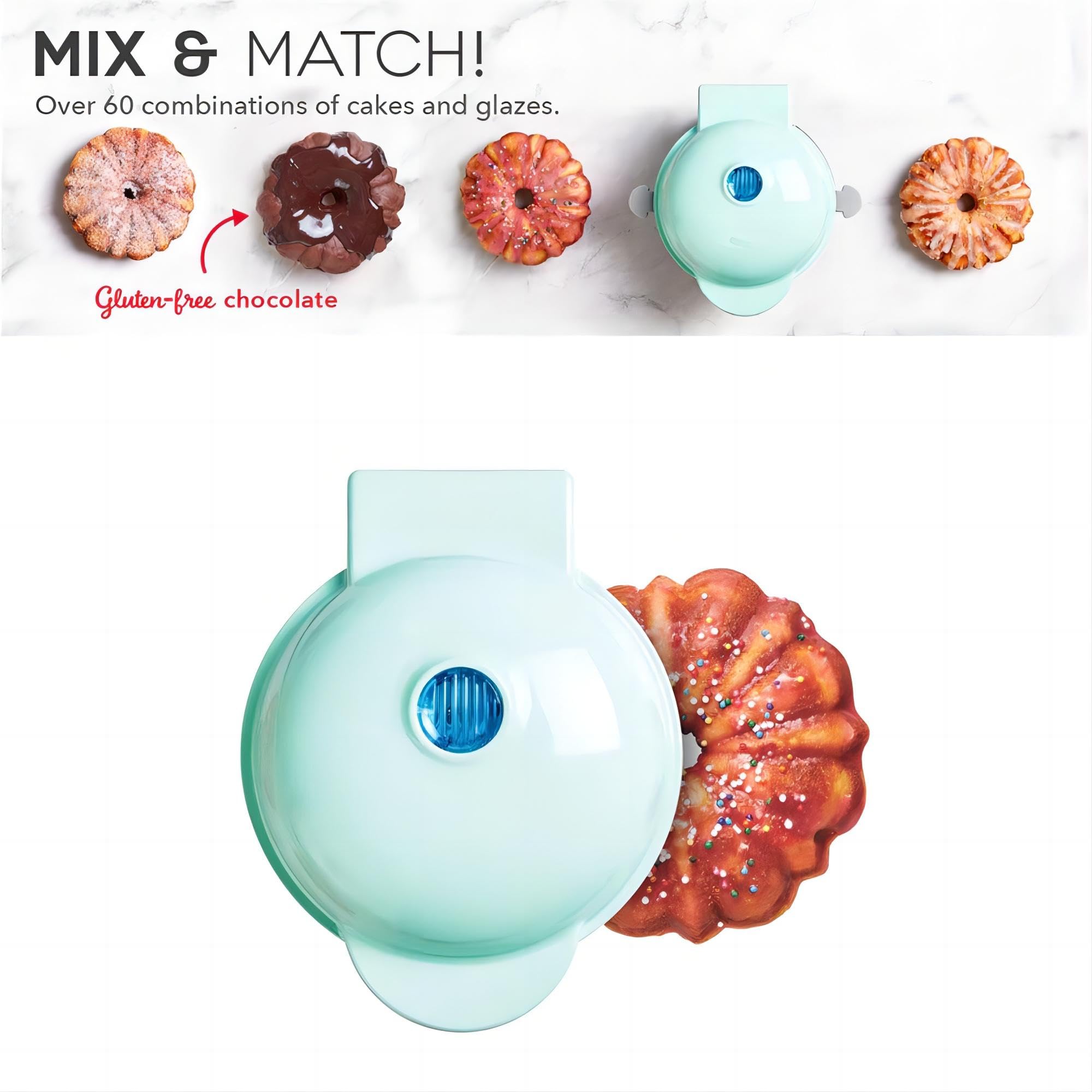 Non-Stick Double-Sided Heating 3-in-1 Cake Maker Machine for Lava Cakes, Mini Donuts & Waffles - Perfect for Breakfast, Snacks & Desserts - Quick & Easy Pancake Maker with Azure Design (Ideal for Home Kitchen, Parties & Kids' Treats)