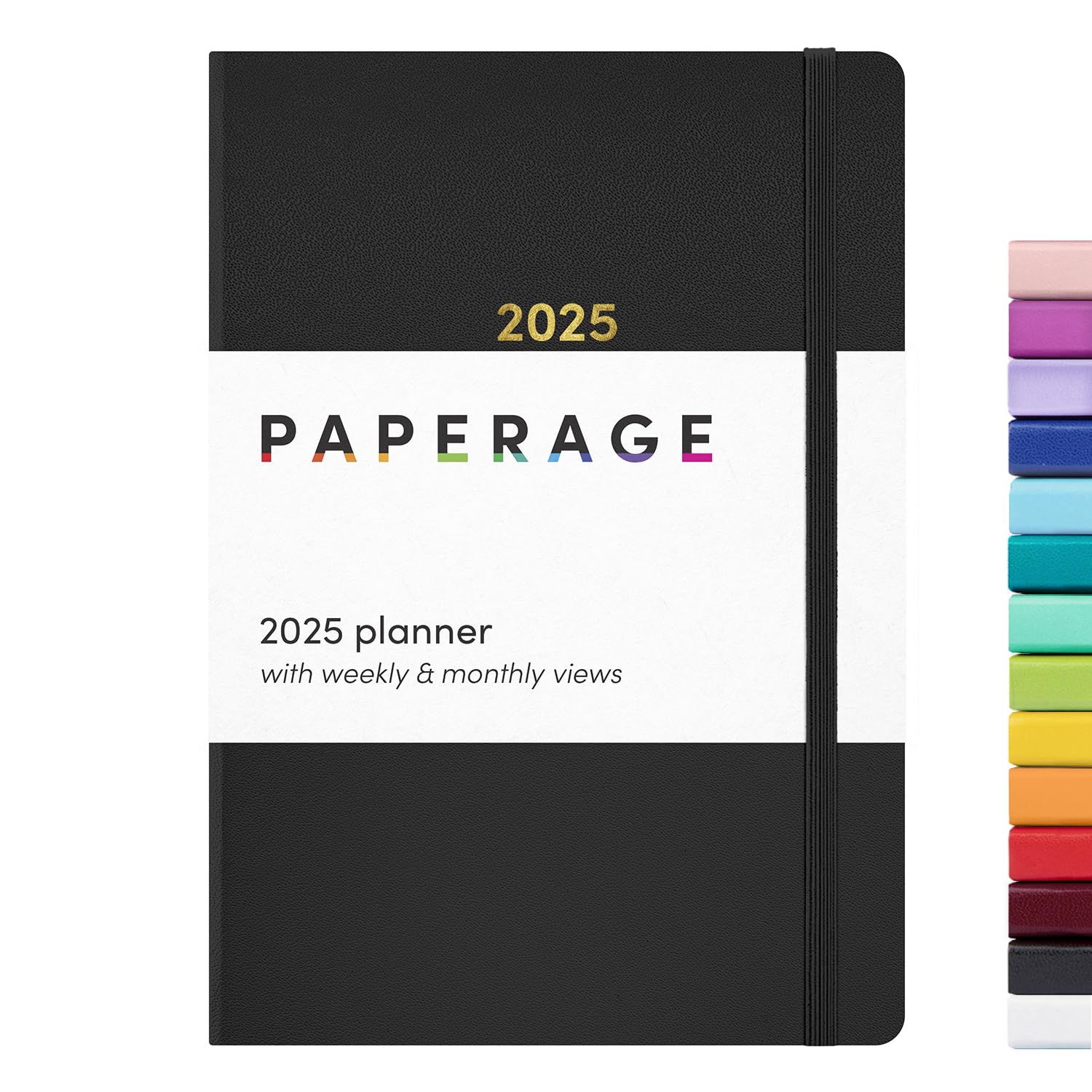 PAPERAGE 2025 Weekly & Monthly Planner Hardcover - 12 Month Academic Planner (Jan-Dec 2025), 5.7