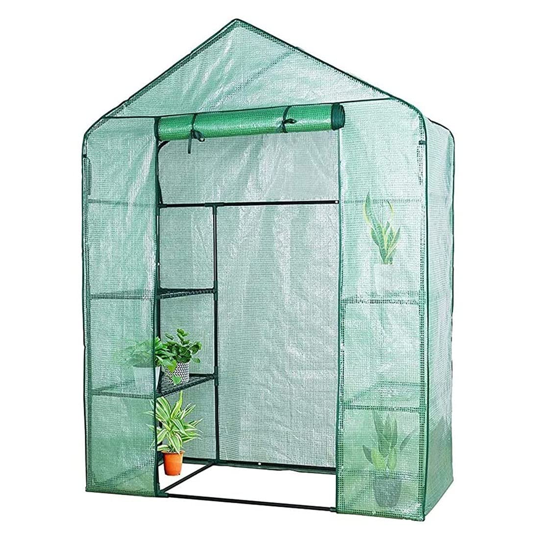Sturdy Walk-In Greenhouse for Tomatoes, Vegetables, Fruits & Flowers - 142x71x195cm Reinforced Plastic Plant Shed with Durable Cover | Perfect for Backyard Gardening, Urban Farming & Year-Round Plant Protection