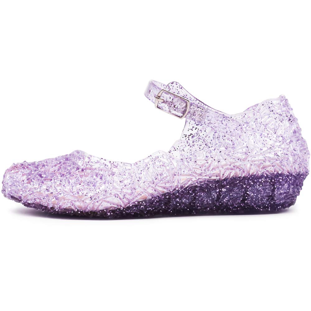 TechCity Princess Girls Sandals - Sparkly Dress Up Dance Party Shoes for Kids | Toddler Mary Jane Jelly Sandals for Cosplay, Birthday & Special Occasions