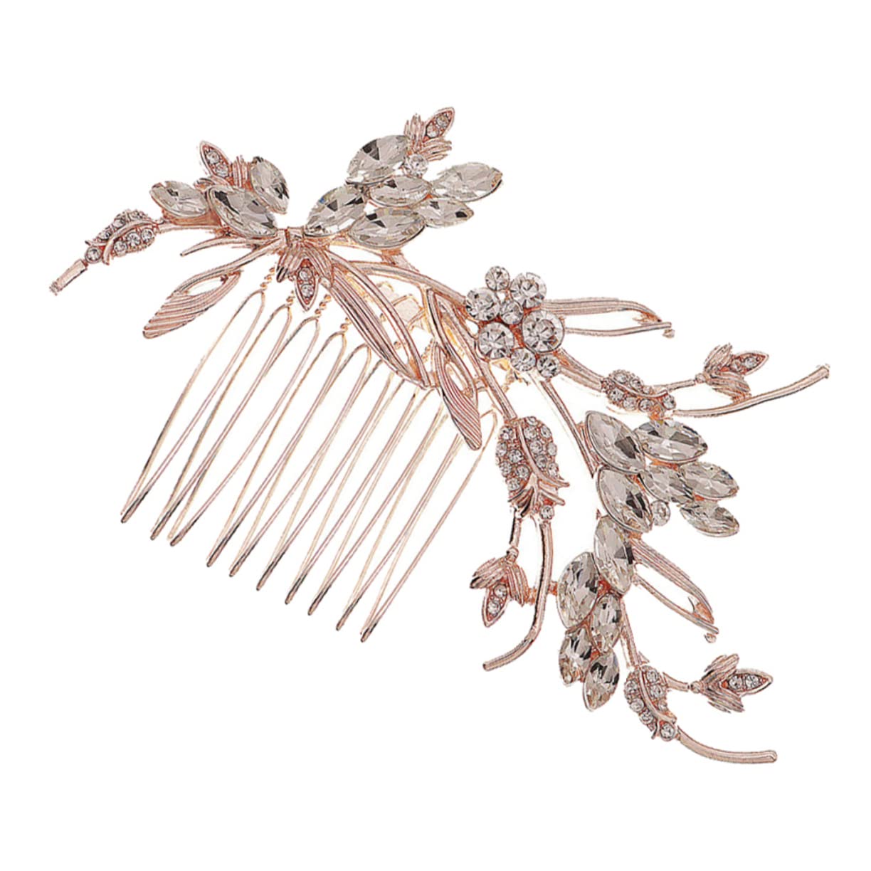 FOMIYES 3-Piece Rhinestone Hair Clips Set - Elegant Crystal Bridal Hair Accessories for Weddings, Alloy Hairpins with Leaves Design - Perfect for Brides, Prom, Parties & Special Occasions