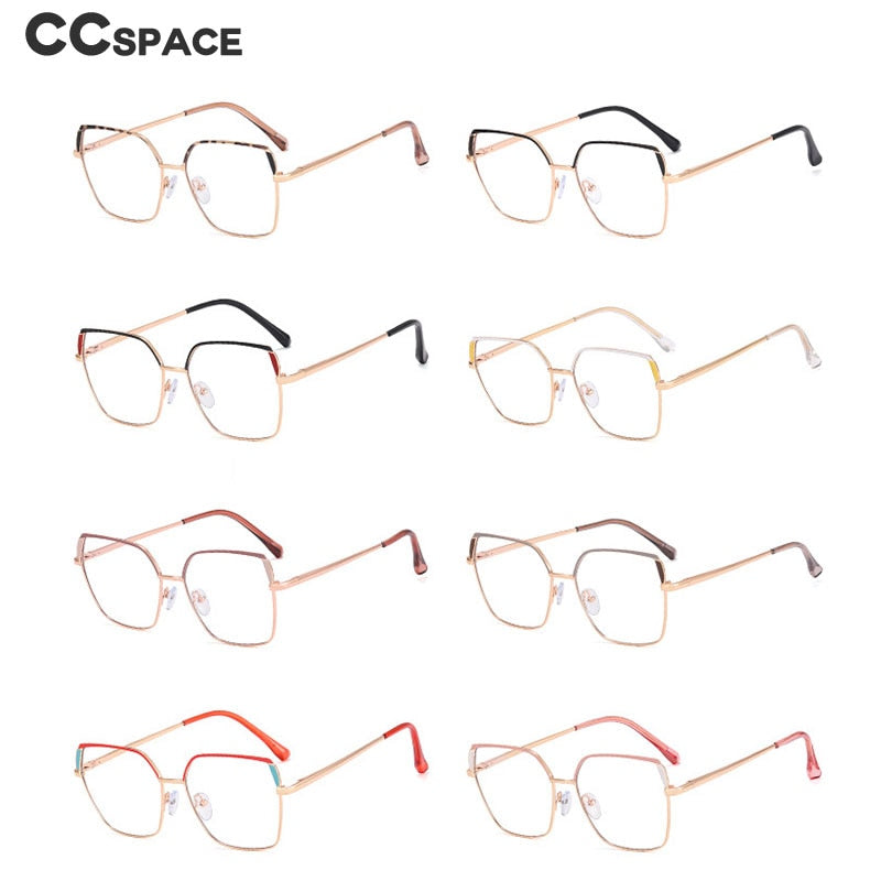 CCspace Women's Full Rim Square Cat Eye Titanium Alloy Eyeglasses 55574 - Stylish & Lightweight Frames for Work, Reading & Fashion