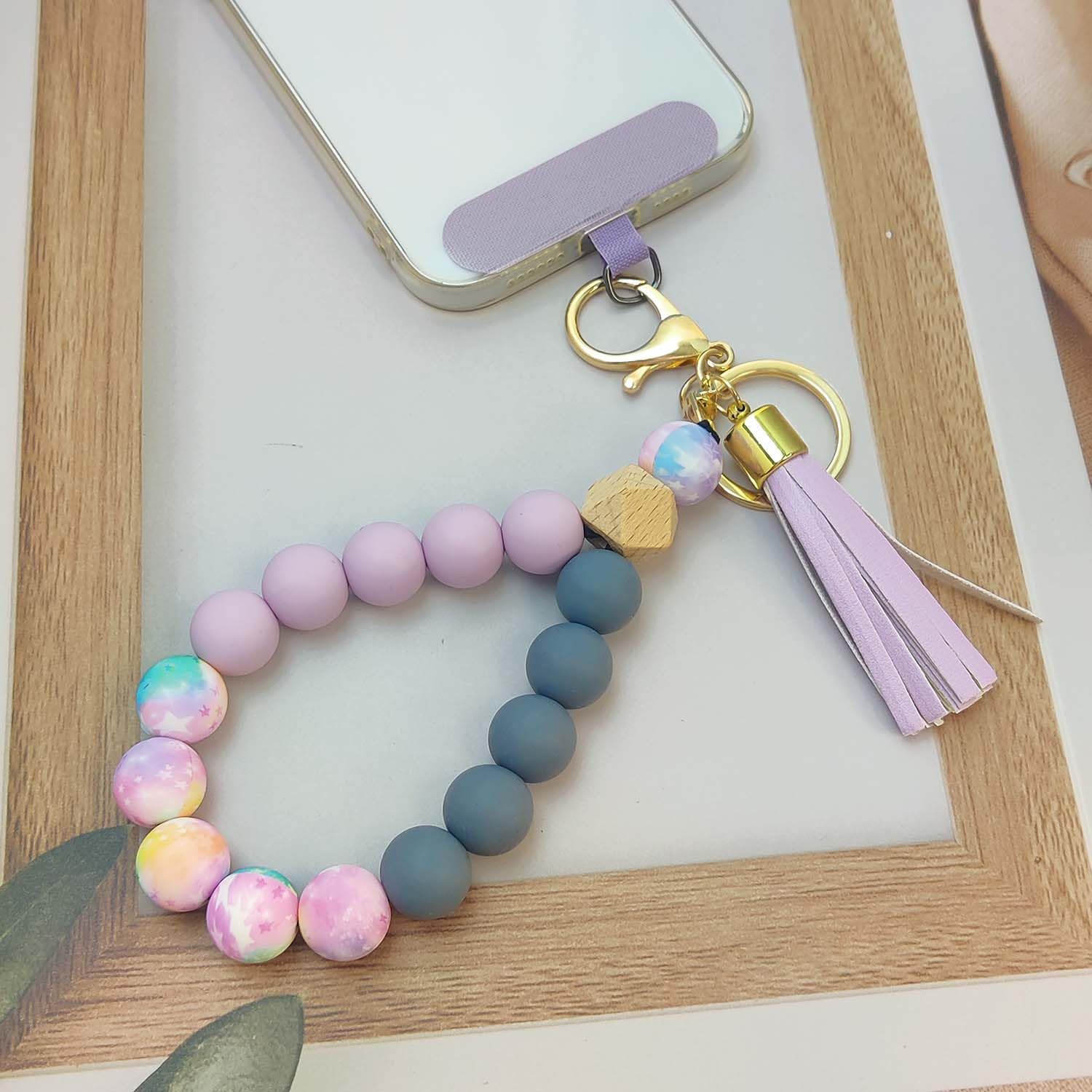 Cute Silicone Beaded Phone Lanyard Wrist Strap - for Phone Security & Convenience