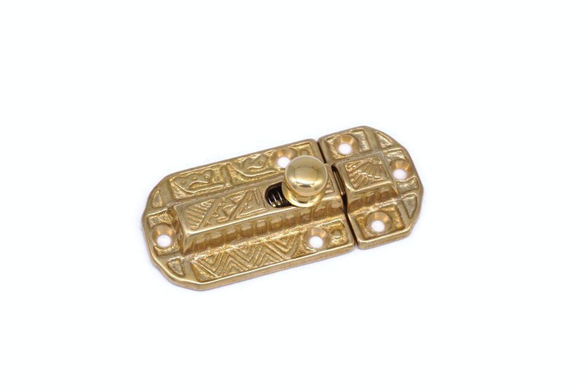 Antique Solid Brass Cabinet Latch - Victorian & Eastlake Style Furniture Hardware for Cabinets, Cupboards, Hutch & Boat Storage - Durable & Elegant Home Decor Upgrade