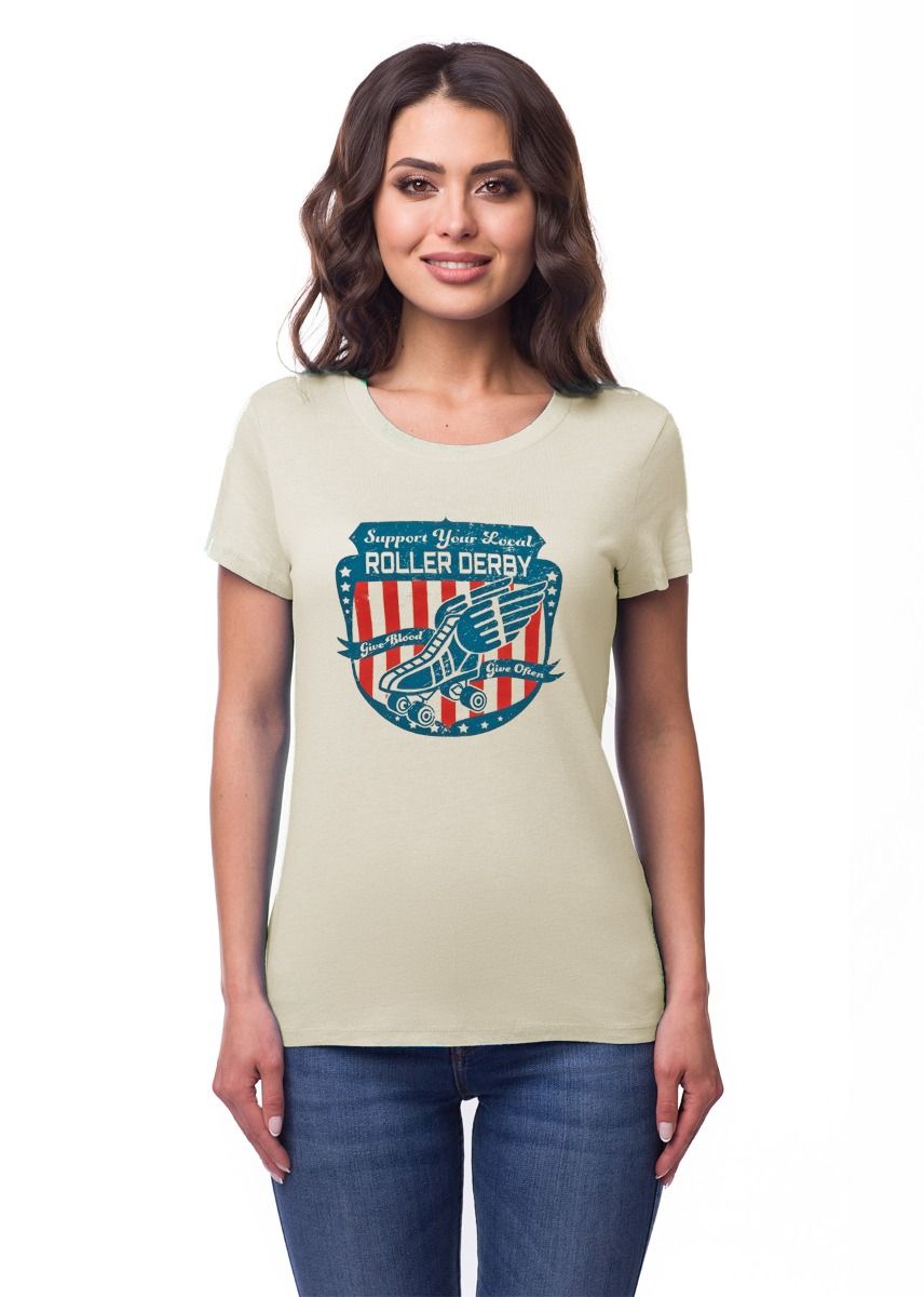 Roller Derby Women's Classic Cut T-Shirts - Soft Cotton Tees for Casual Wear, Sports & Everyday Comfort