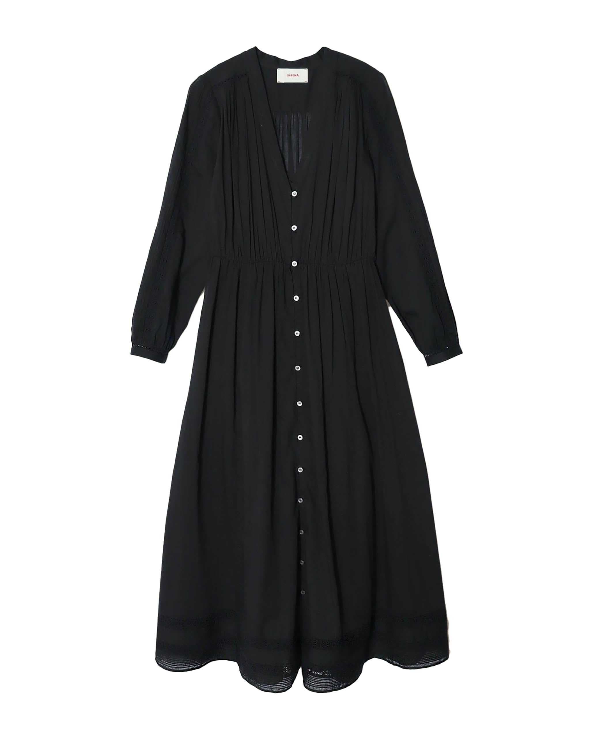 XIRENA Women's Charlotte Dress - Flowy Summer Midi Dress with Puff Sleeves, Casual & Party Wear for Beach, Wedding & Date Night