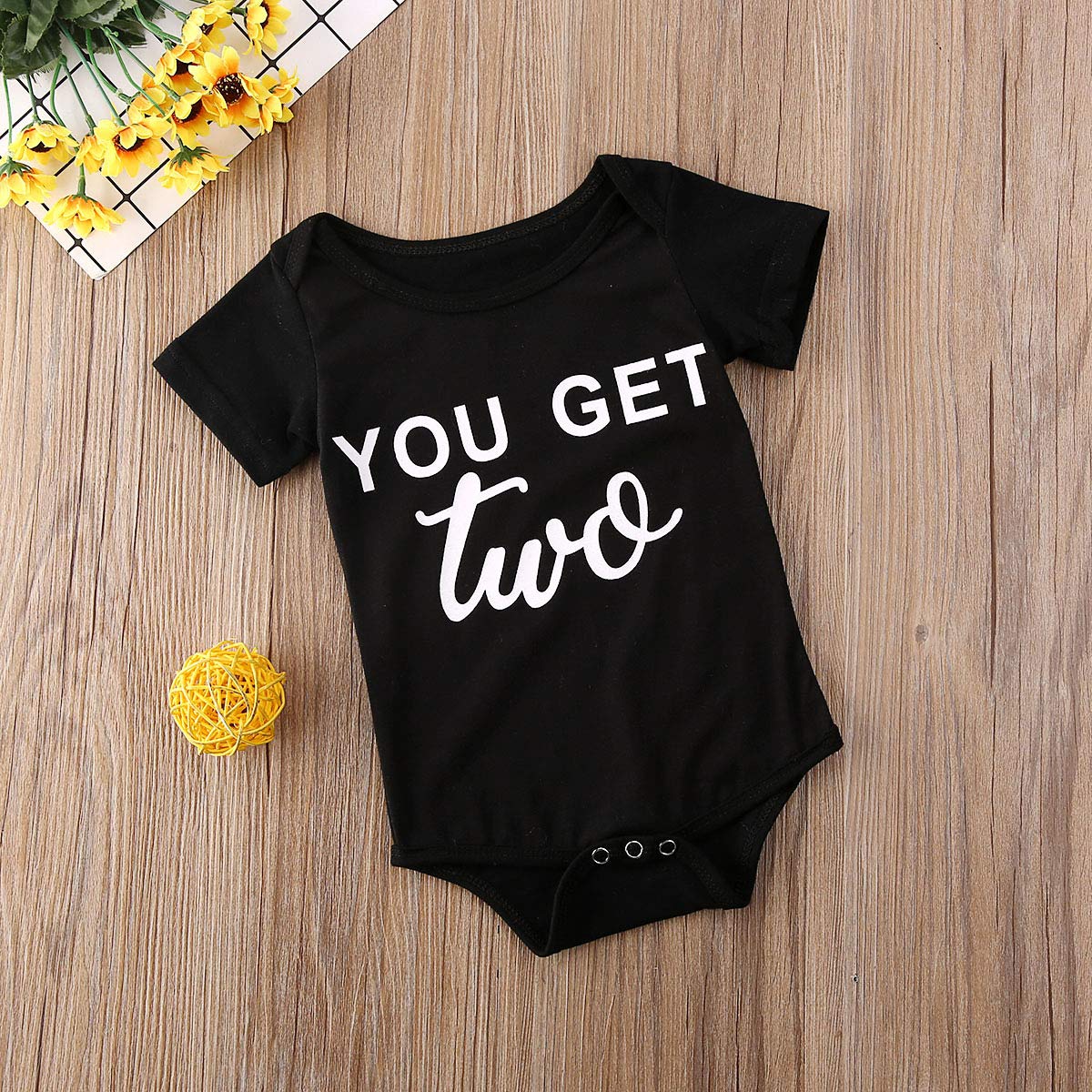 KMBANGI Newborn Baby Boy & Girl Cotton Romper Bodysuit - Cute Letter Print Short Sleeve Outfit for Summer | Perfect for Playdates, Photo Shoots & Everyday Wear